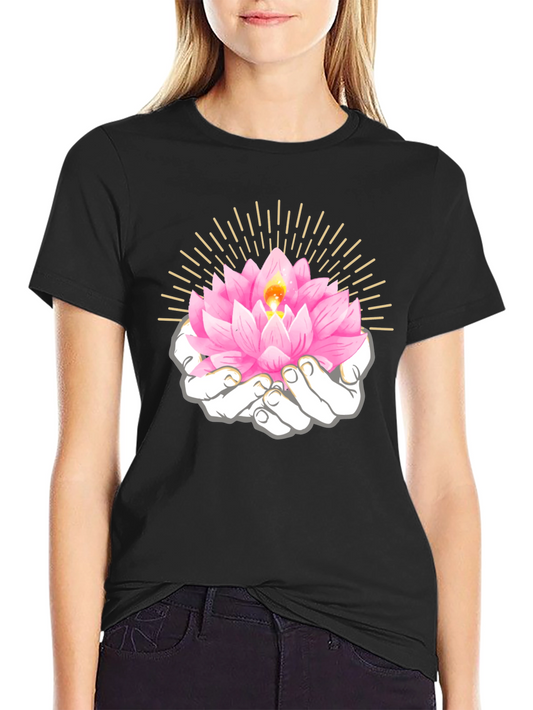 Lotus Hands Graphic Tee - Spiritual Shirt