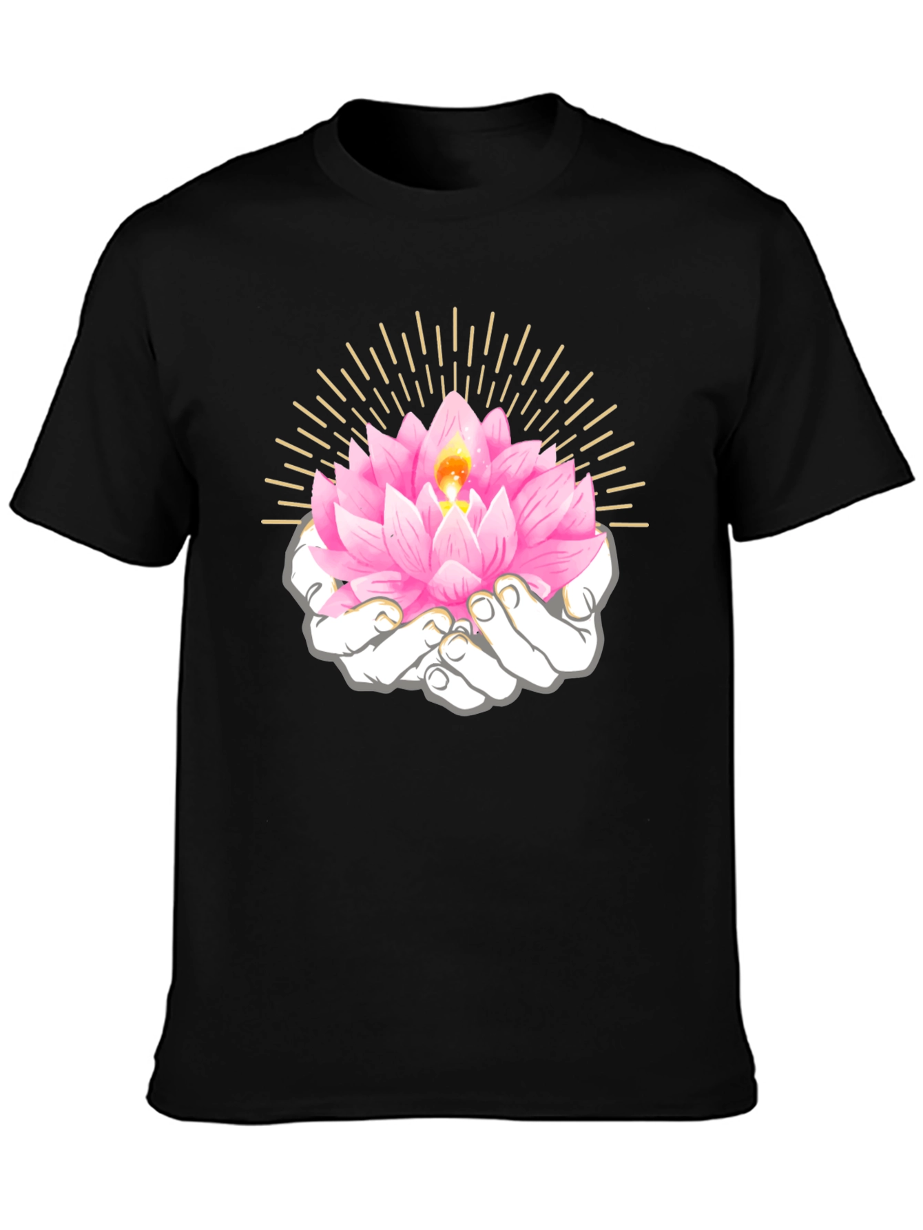 Lotus Hands Graphic Tee - Spiritual Shirt