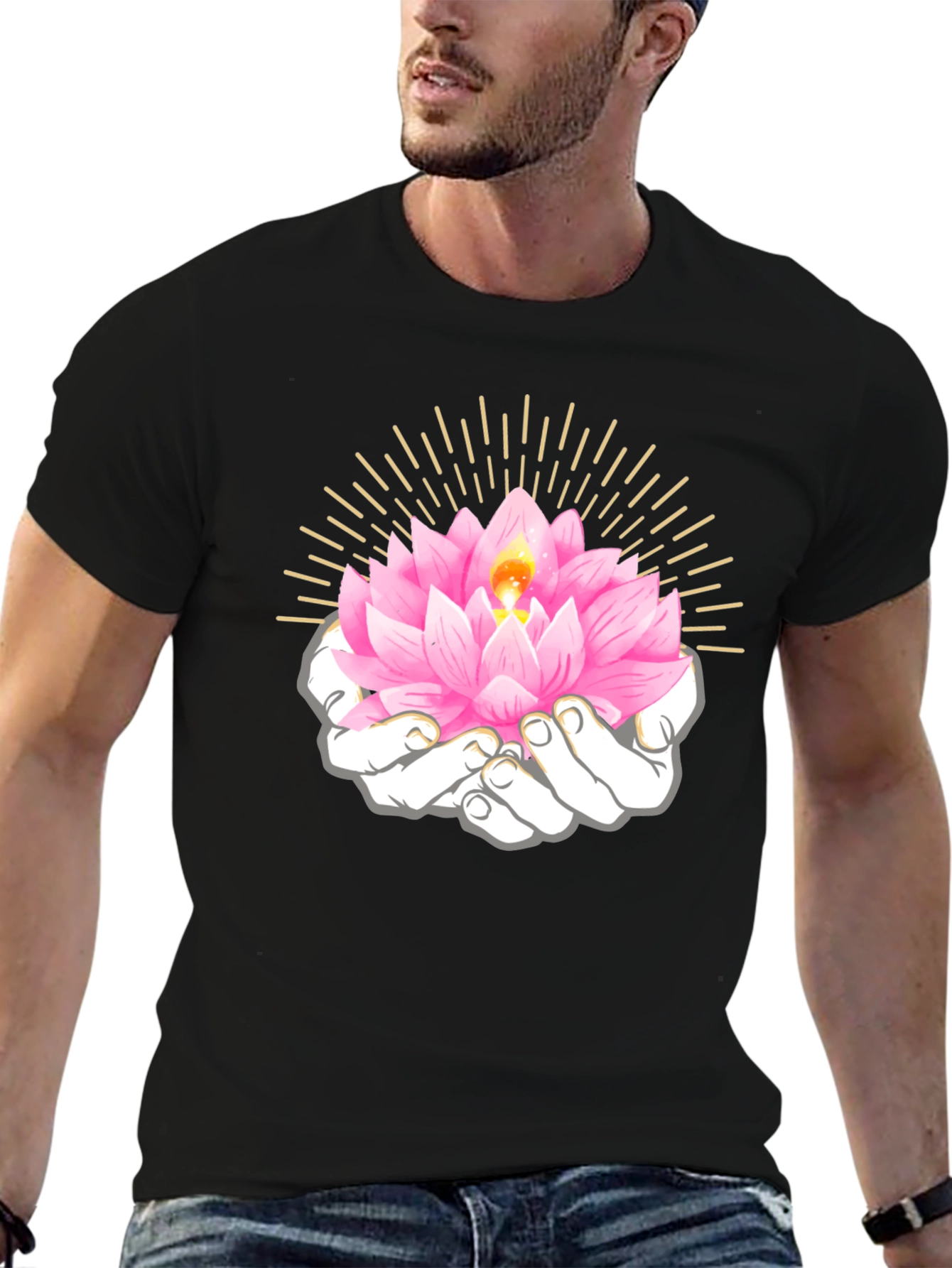 Lotus Hands Graphic Tee - Spiritual Shirt