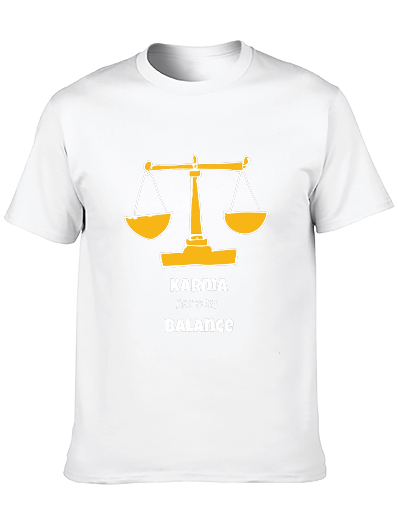 Karma Restores Balance Black Graphic T-Shirt