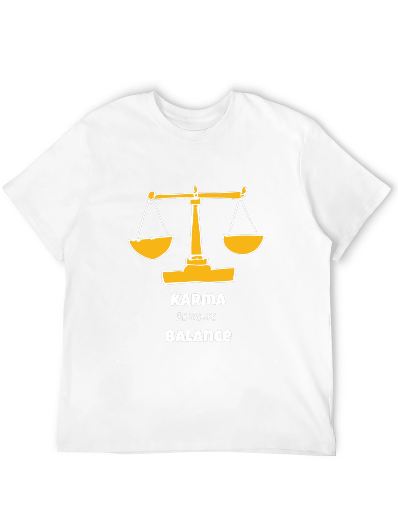 Karma Restores Balance Black Graphic T-Shirt