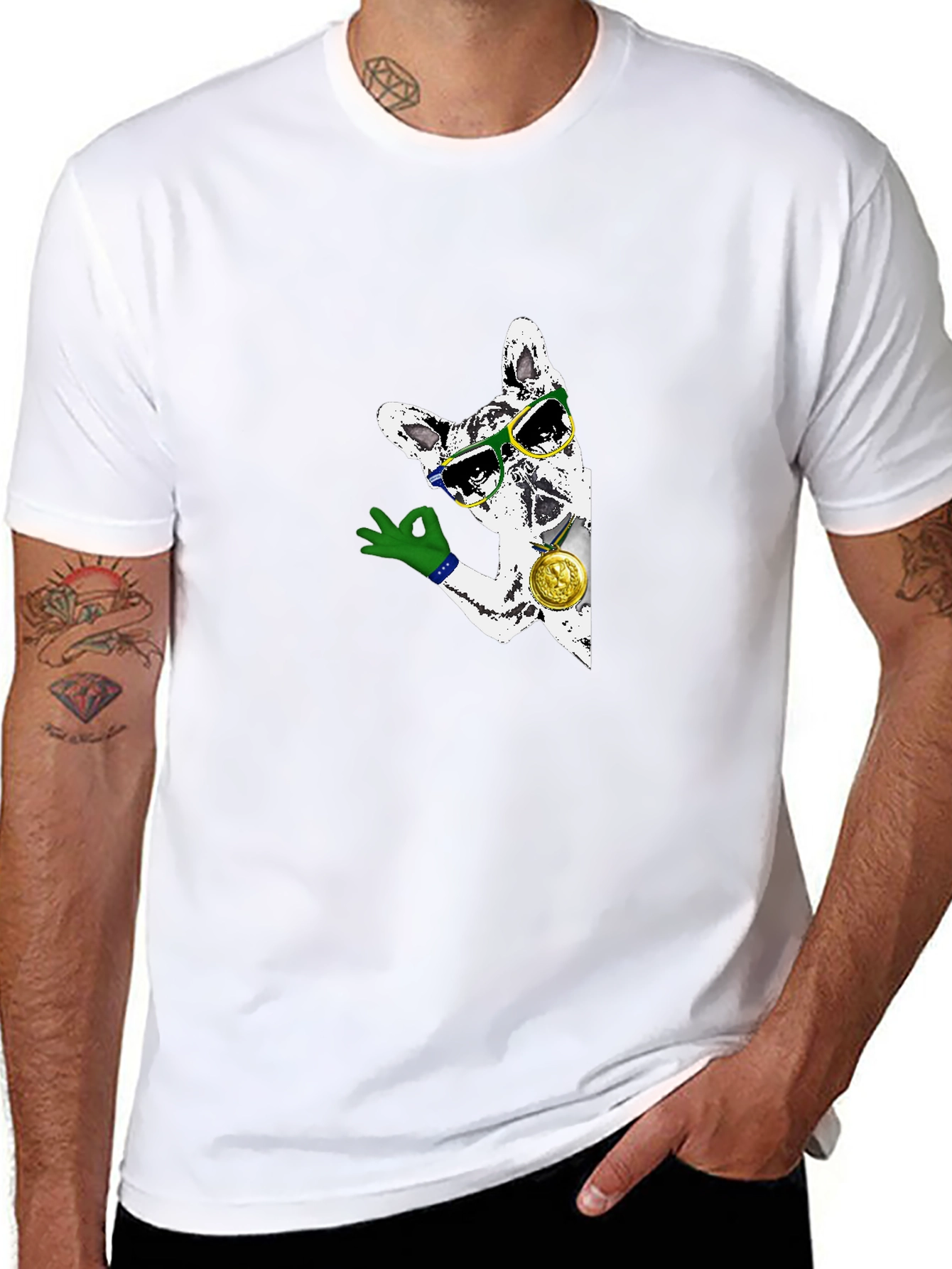 Cool Dog Graphic T-Shirt - Black