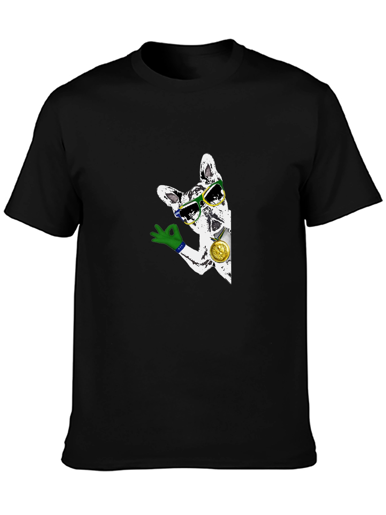 Cool Dog Graphic T-Shirt - Black