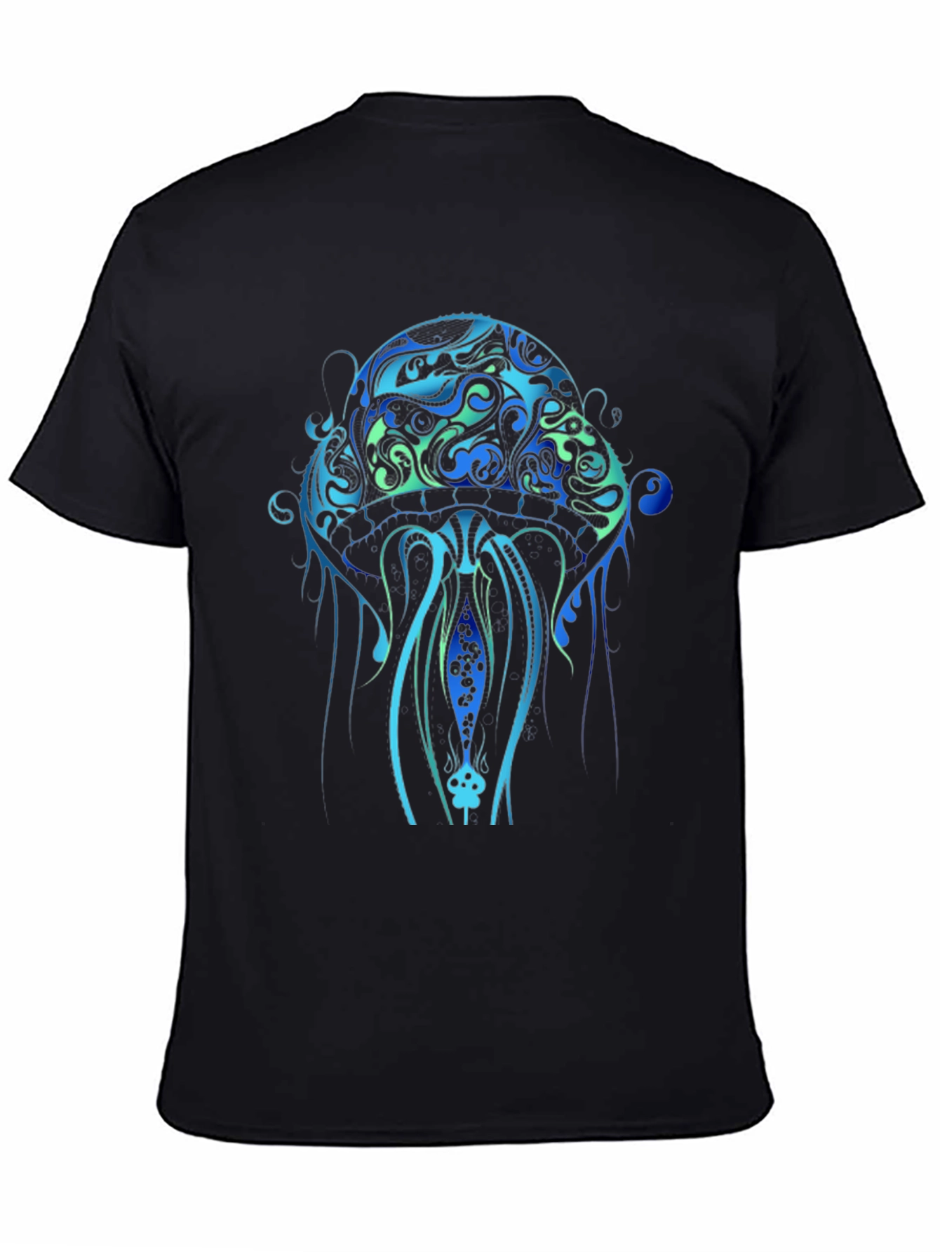 Jellyfish Graphic Print Black T-Shirt