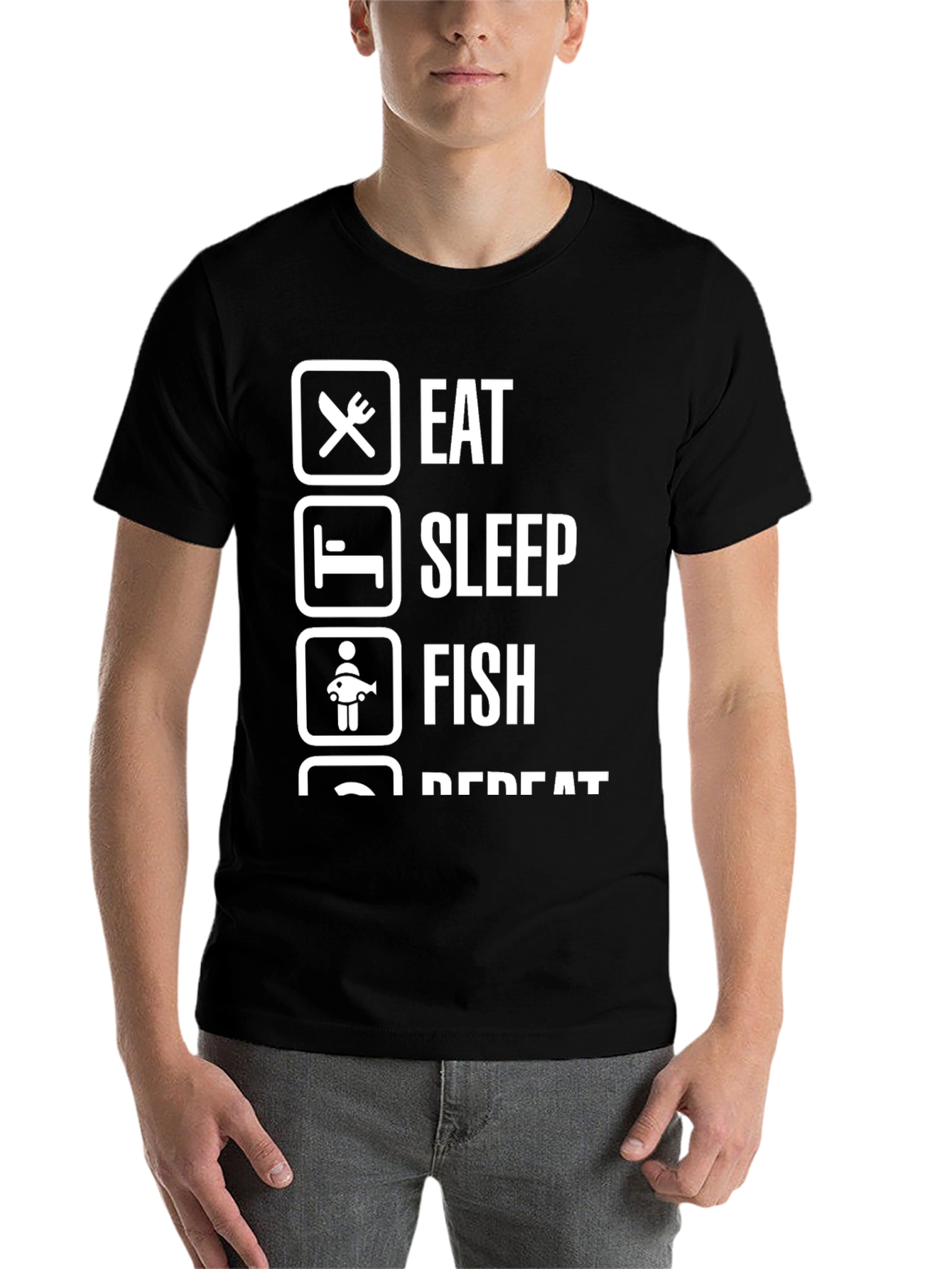 Eat Sleep Fish Repeat Graphic T-Shirt