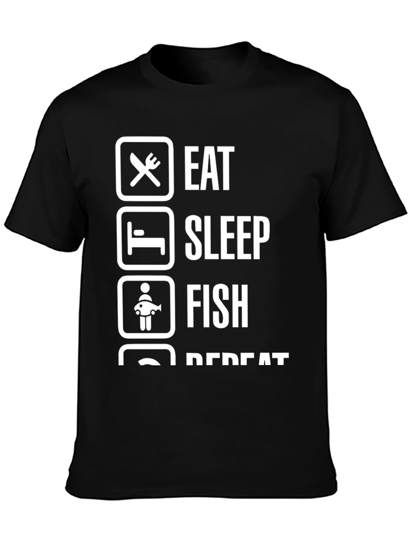 Eat Sleep Fish Repeat Graphic T-Shirt