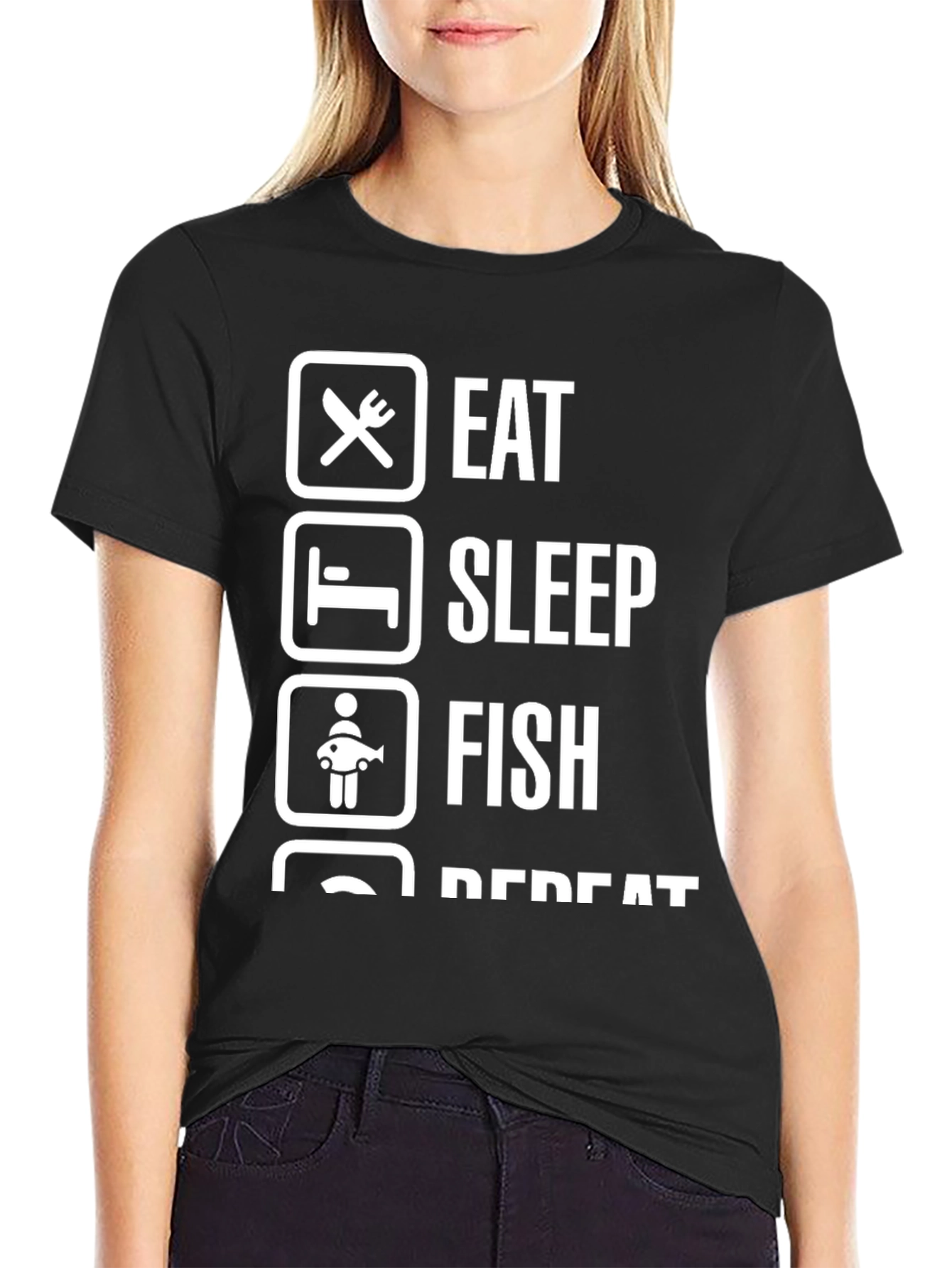 Eat Sleep Fish Repeat Graphic T-Shirt