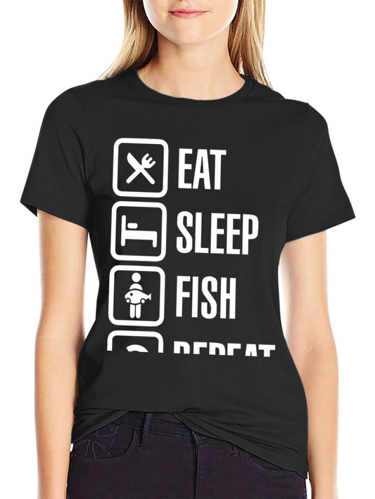 Eat Sleep Fish Repeat Graphic T-Shirt