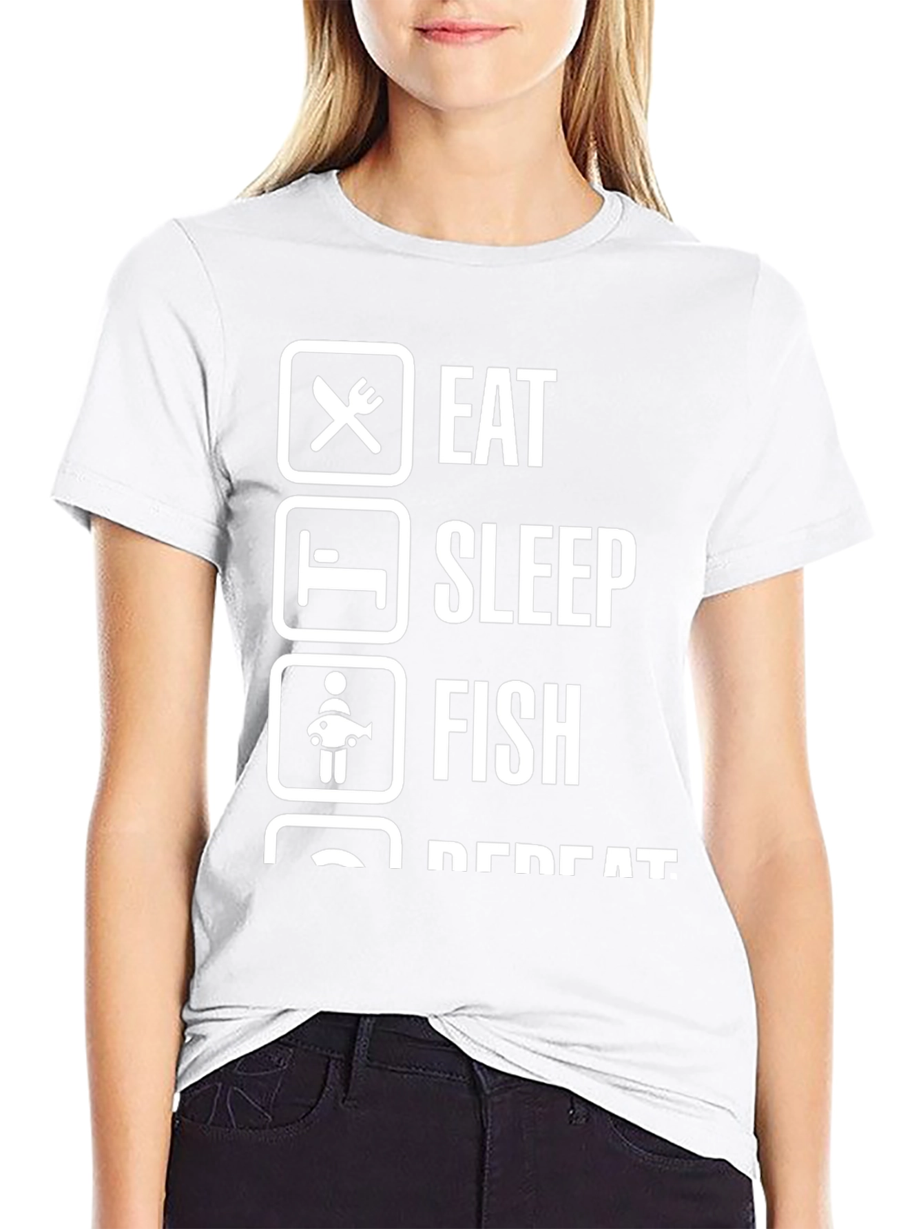 Eat Sleep Fish Repeat Graphic T-Shirt