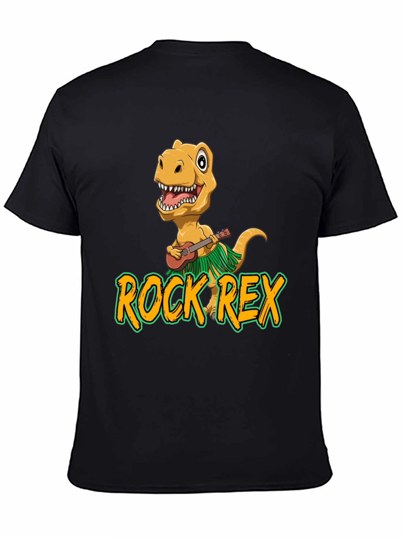 Rock Rex T-Shirt - Dinosaur Ukulele Design
