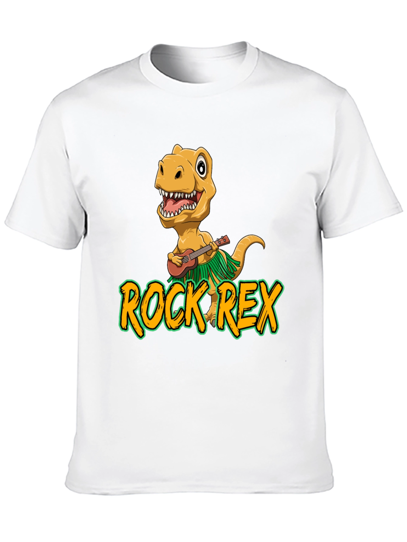 Rock Rex T-Shirt - Dinosaur Ukulele Design