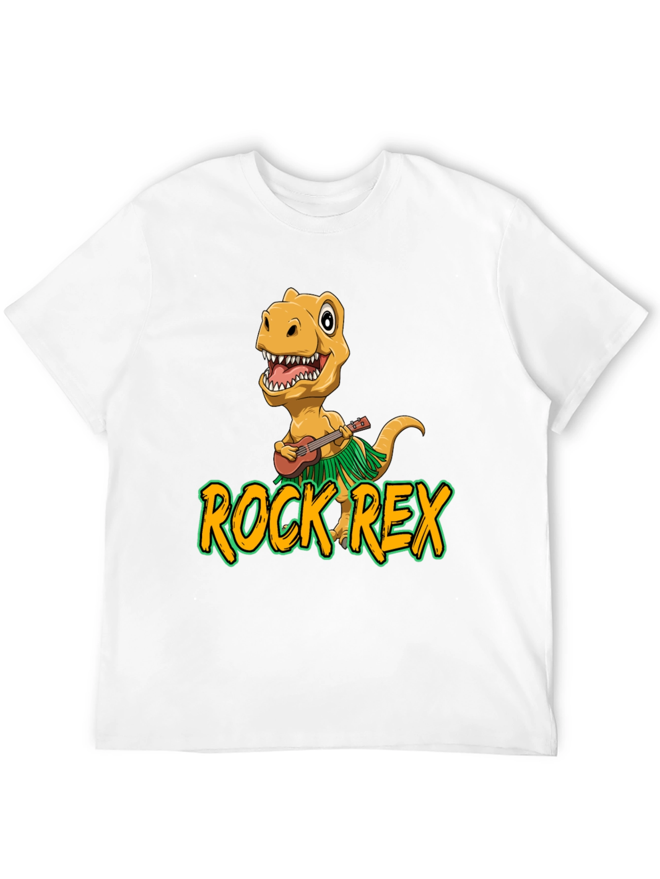 Rock Rex T-Shirt - Dinosaur Ukulele Design