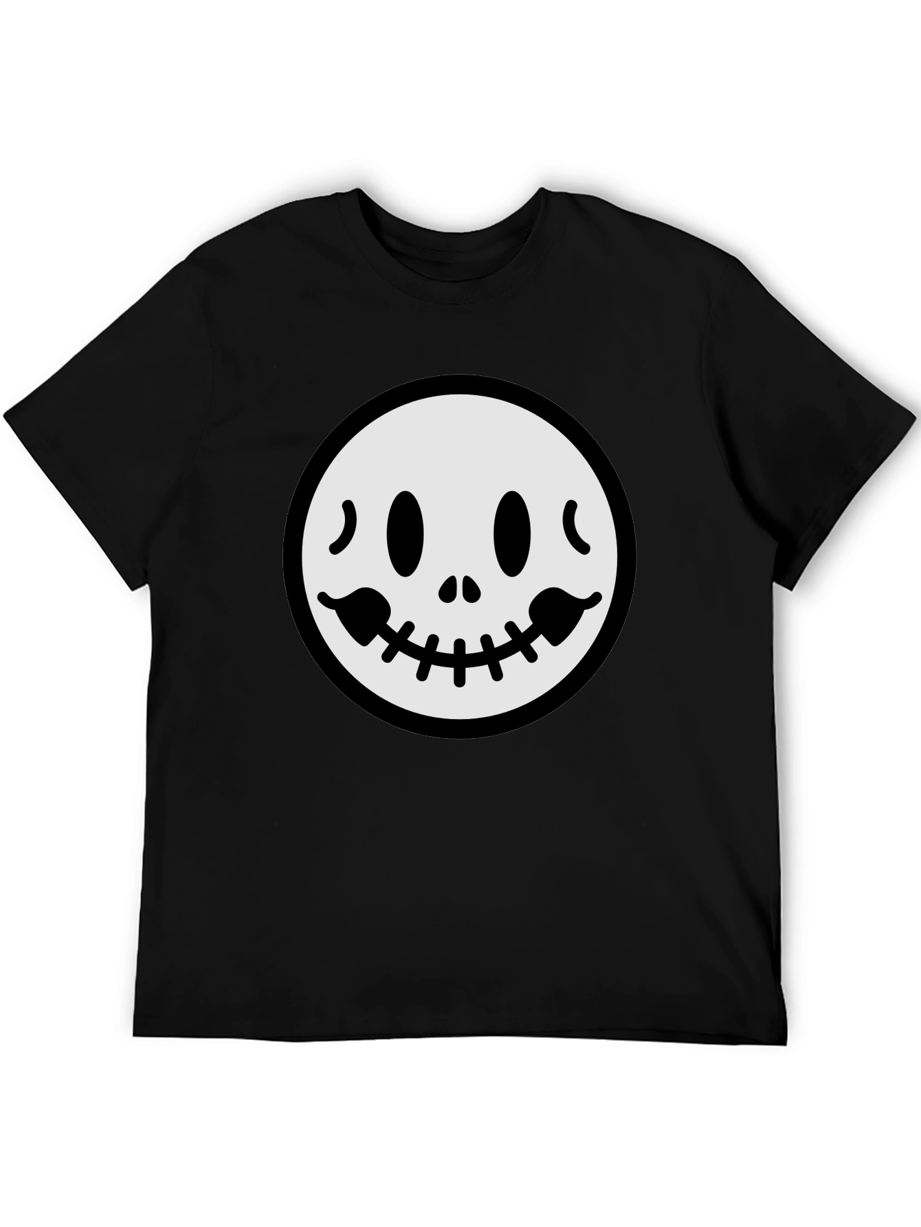 Spooky Smile Graphic Tee - Black Cotton T-Shirt