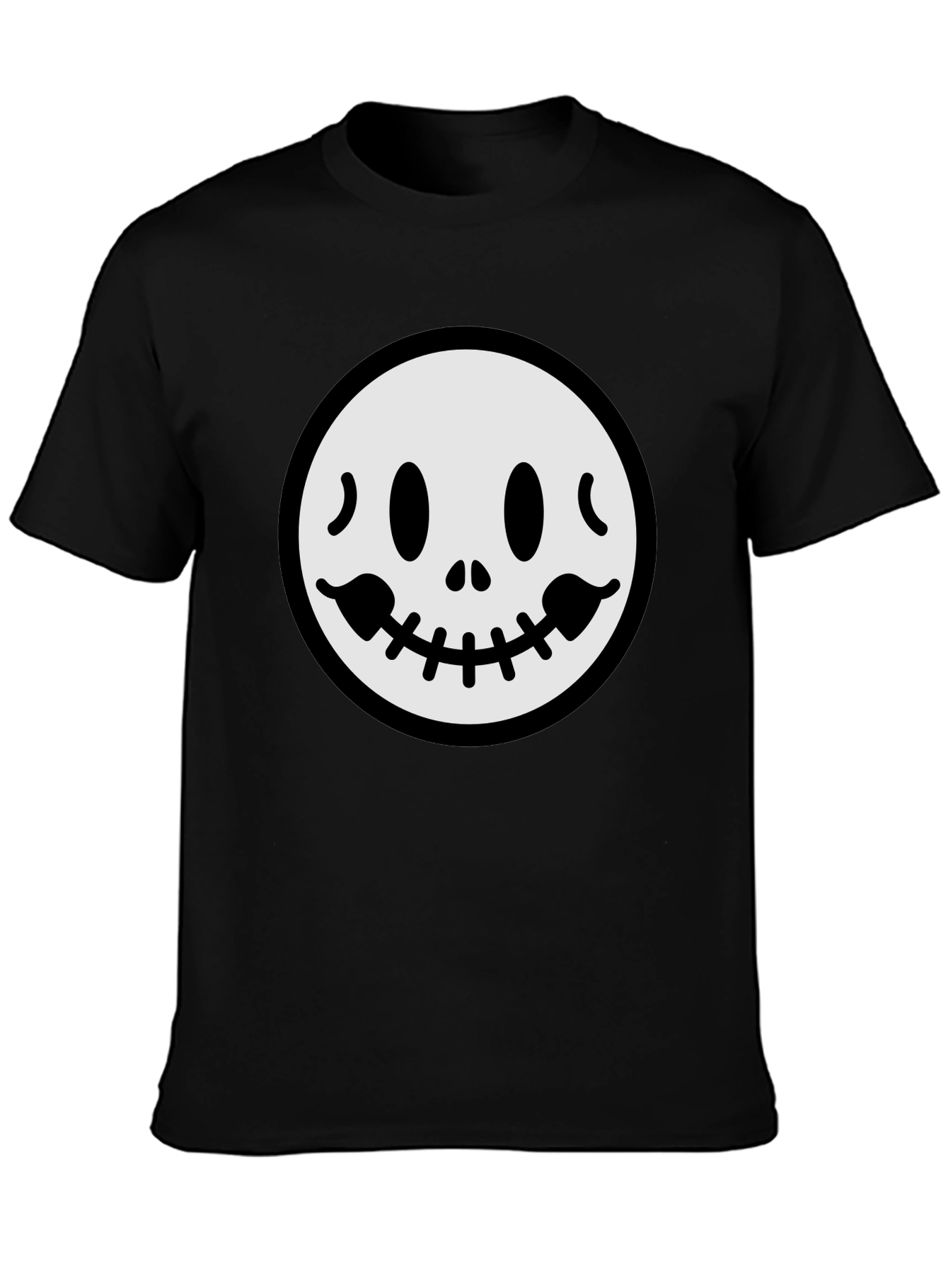 Spooky Smile Graphic Tee - Black Cotton T-Shirt