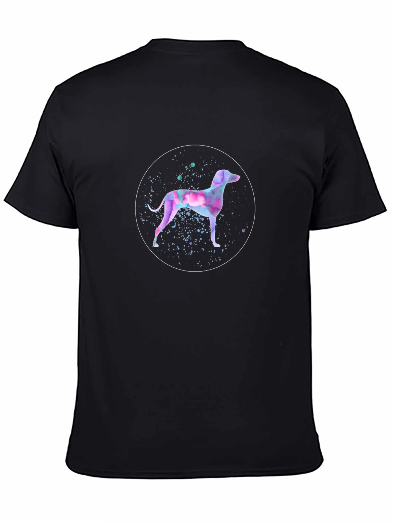 Abstract Dog Graphic Black T-Shirt