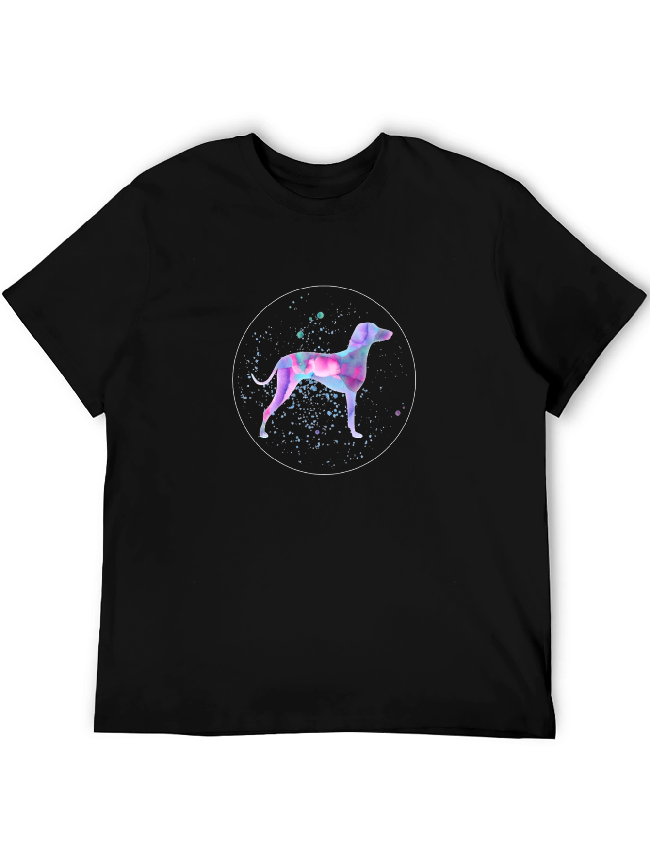 Abstract Dog Graphic Black T-Shirt
