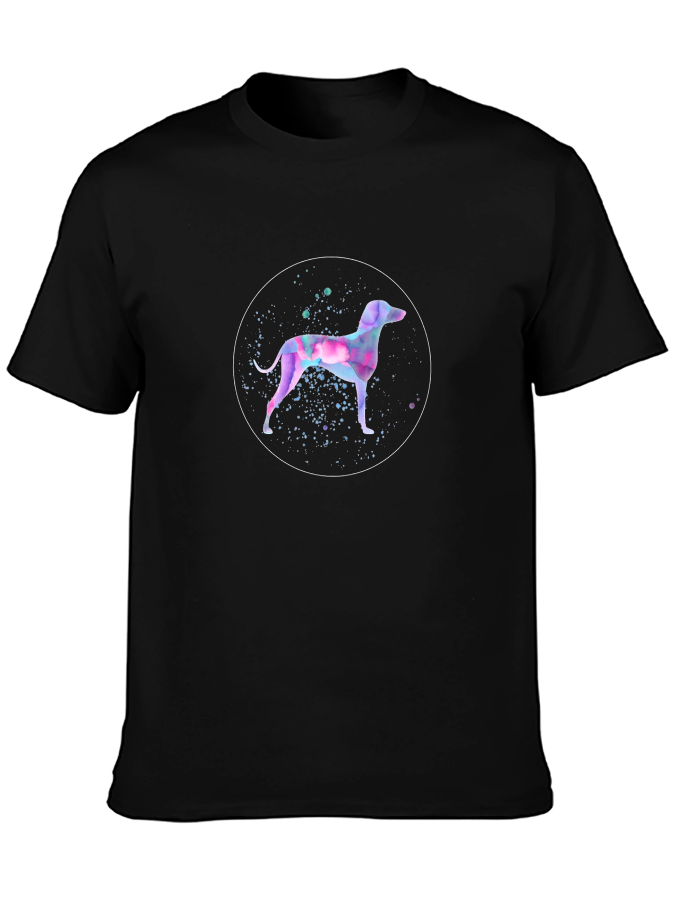Abstract Dog Graphic Black T-Shirt