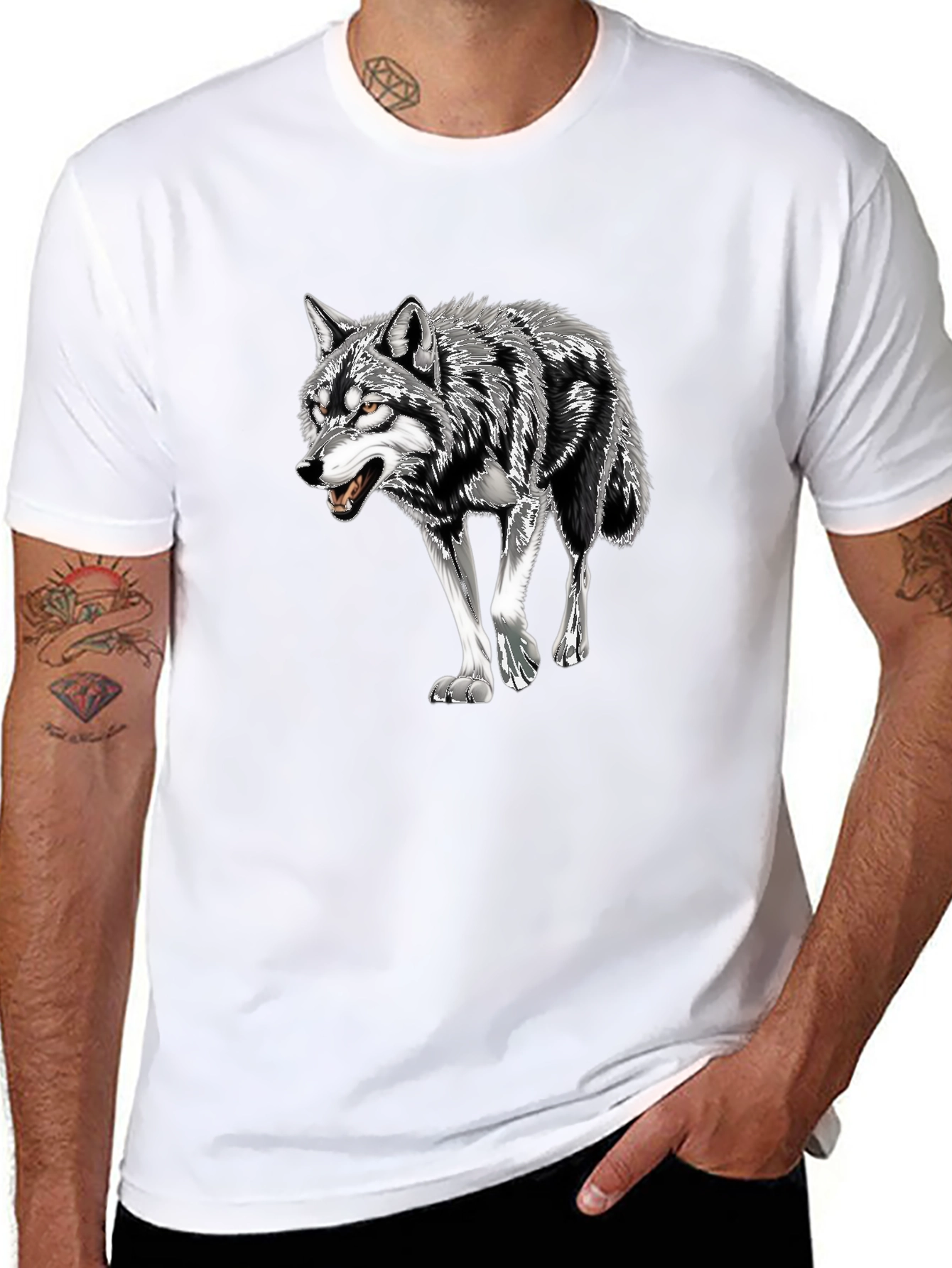 Black Wolf Graphic Tee - Mens