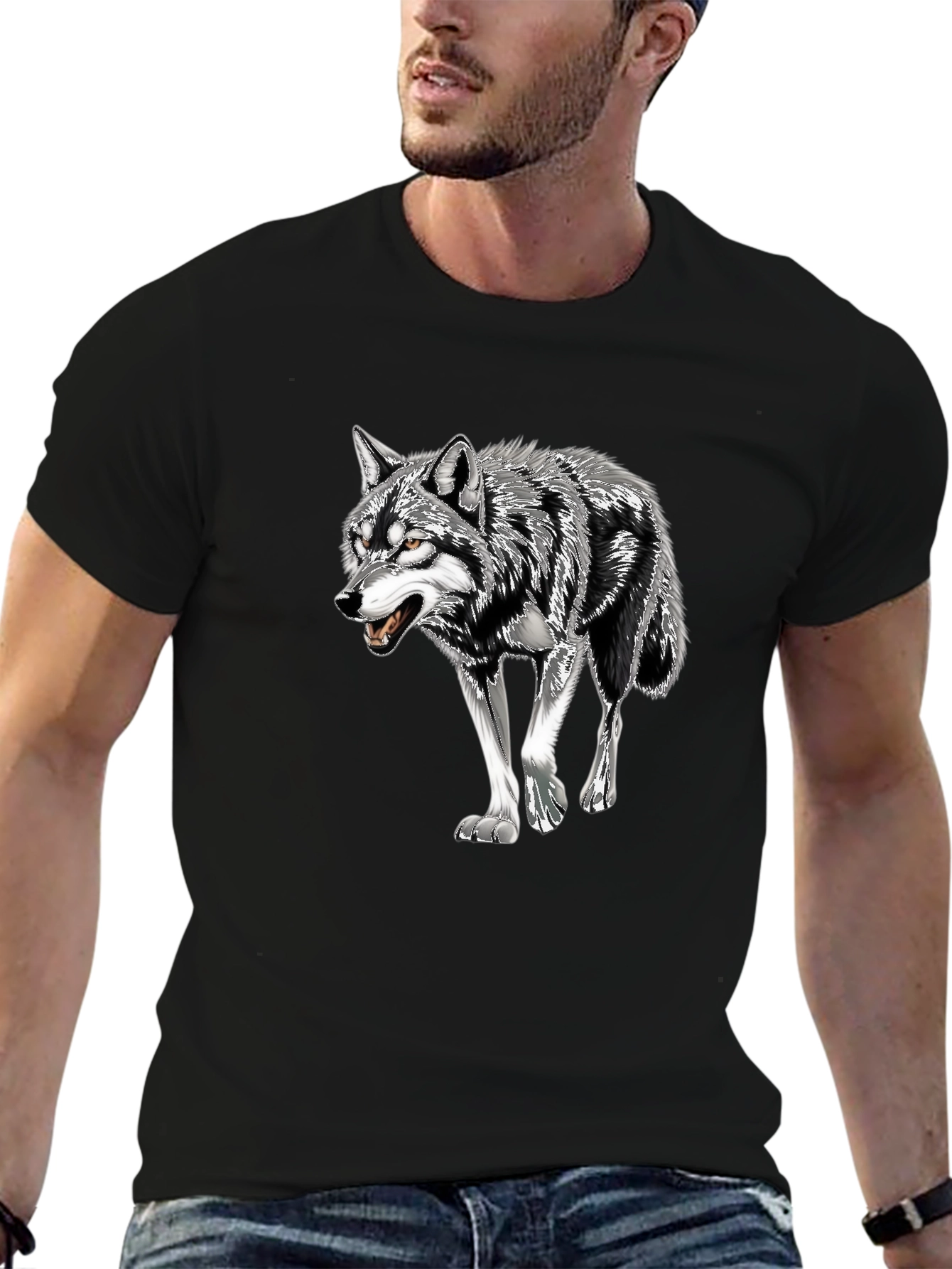 Black Wolf Graphic Tee - Mens
