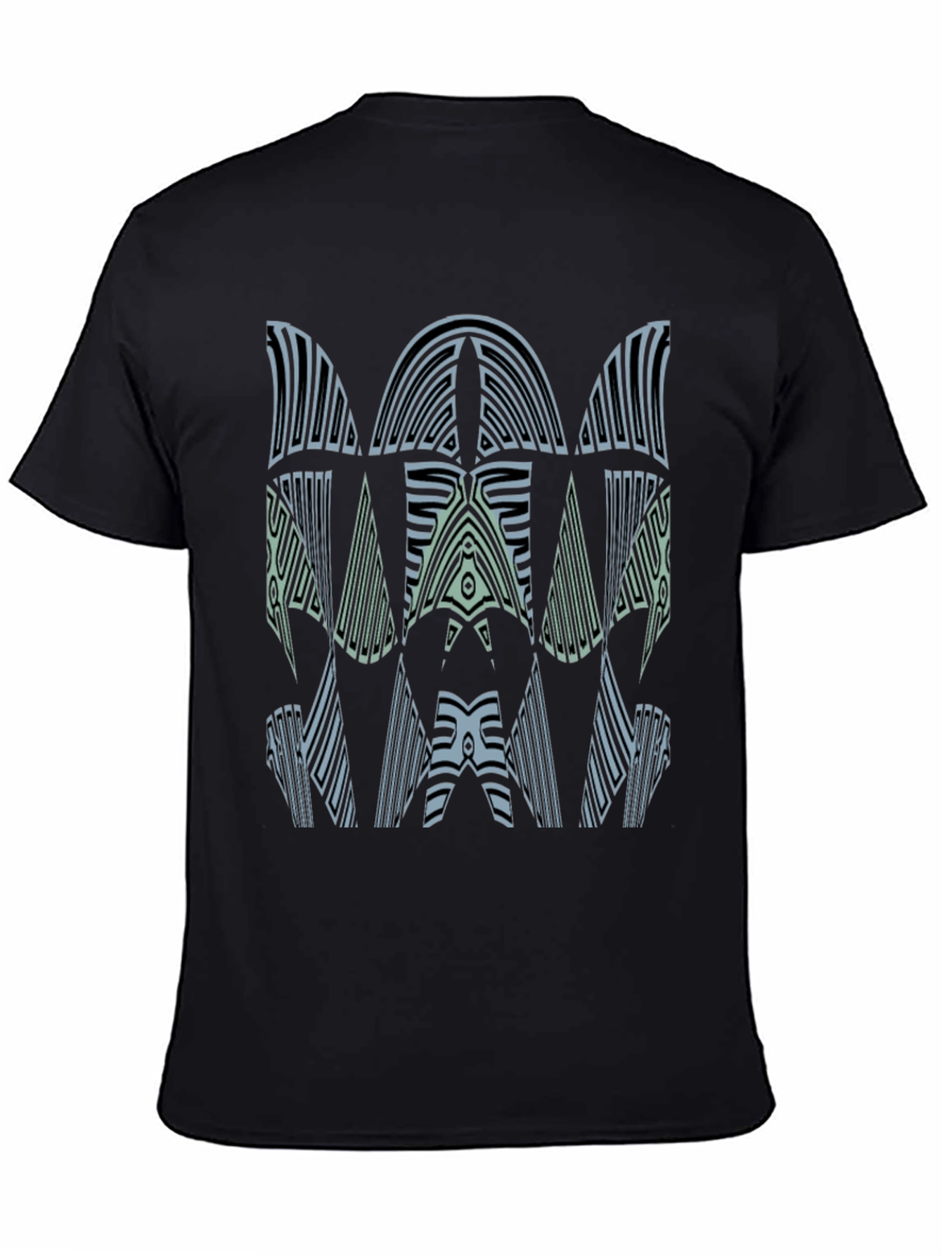 Abstract Graphic Print Mens Black Tee
