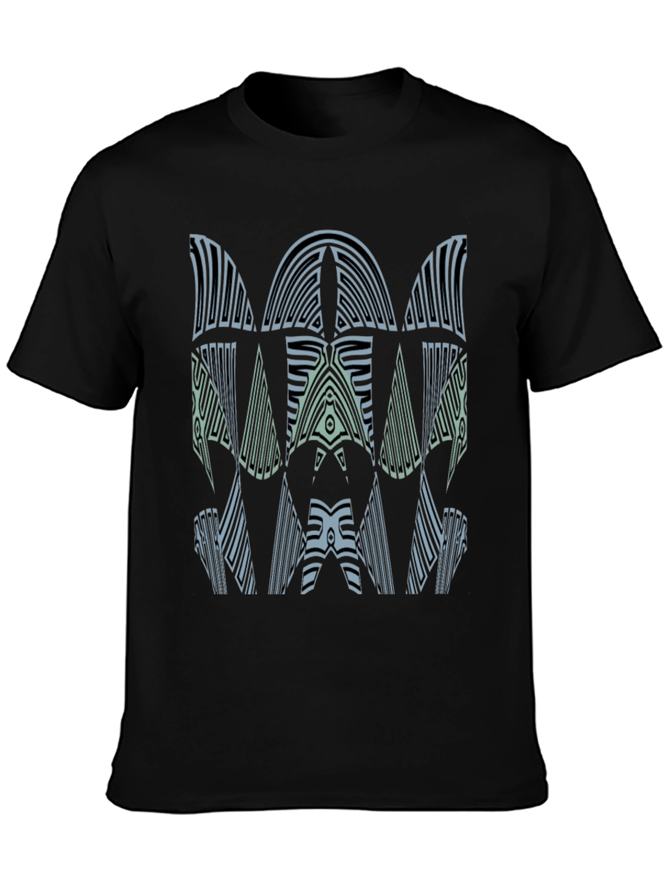 Abstract Graphic Print Mens Black Tee