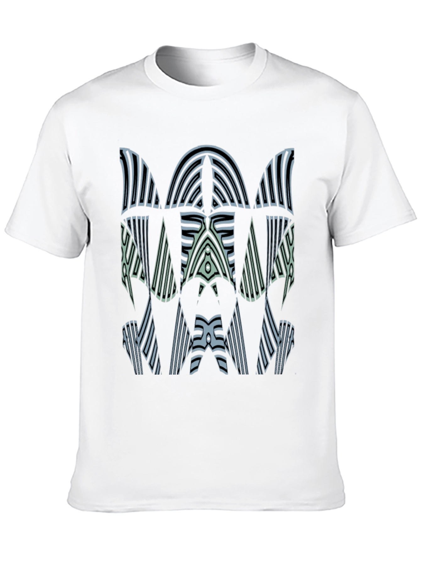 Abstract Graphic Print Mens Black Tee