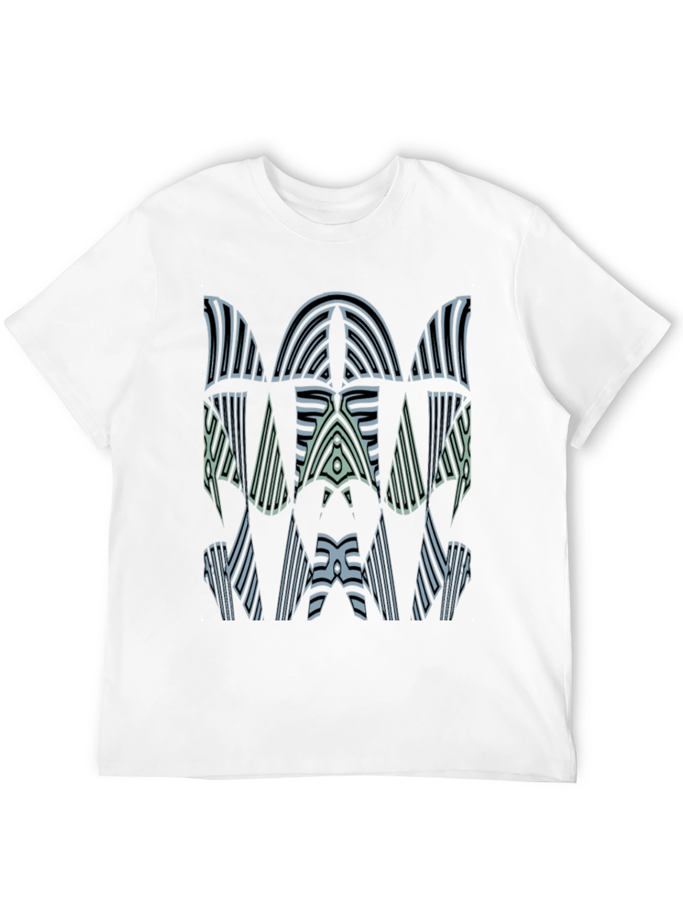 Abstract Graphic Print Mens Black Tee