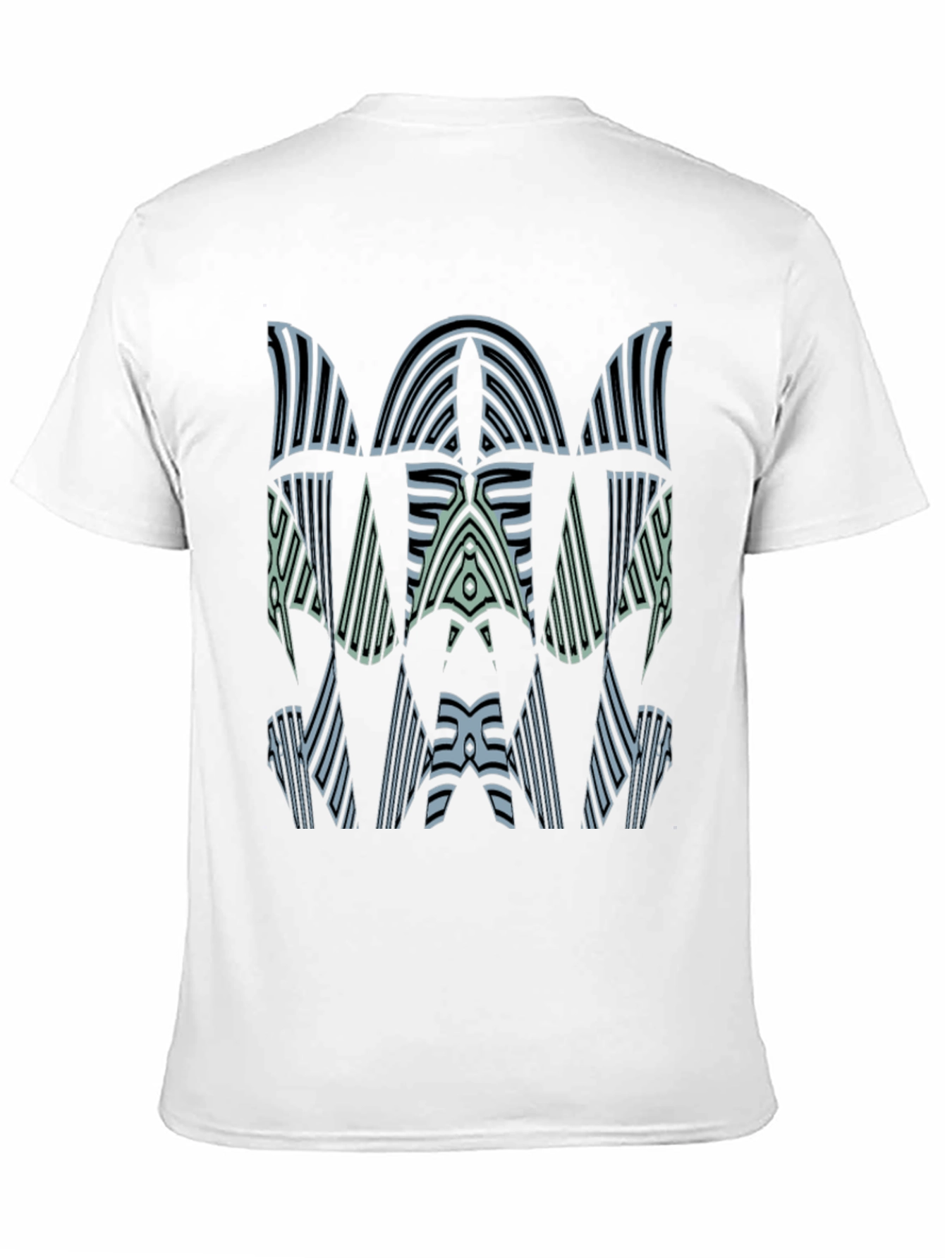 Abstract Graphic Print Mens Black Tee