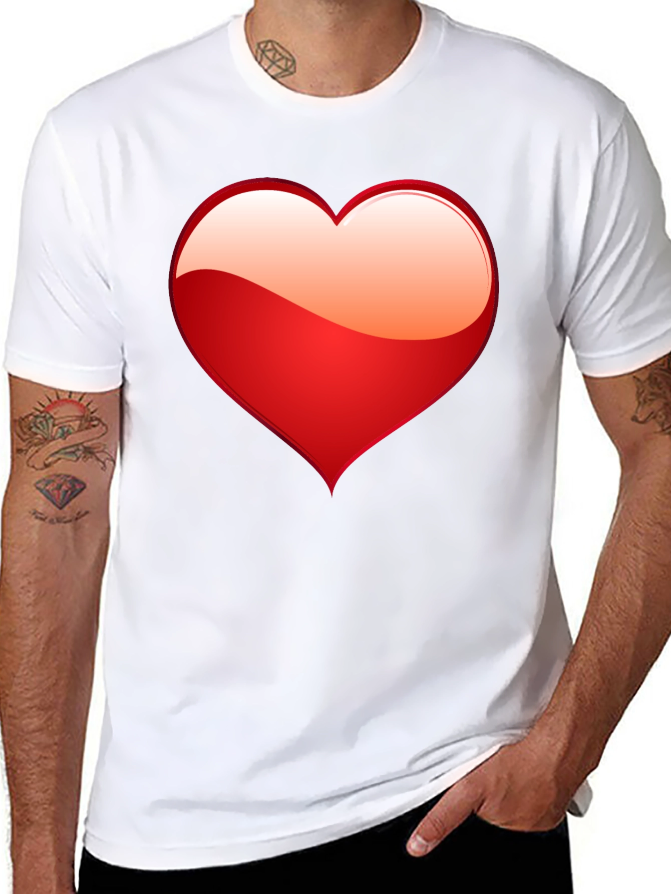 Heart Graphic Black T-Shirt