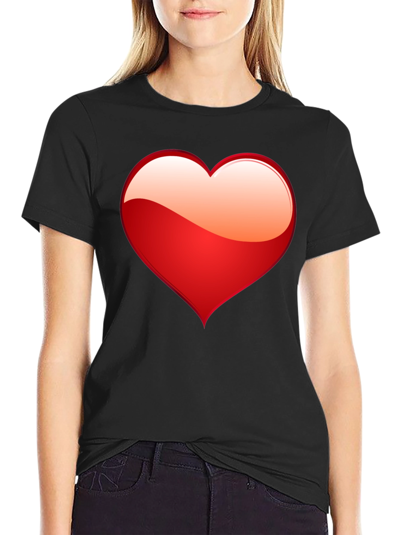 Heart Graphic Black T-Shirt