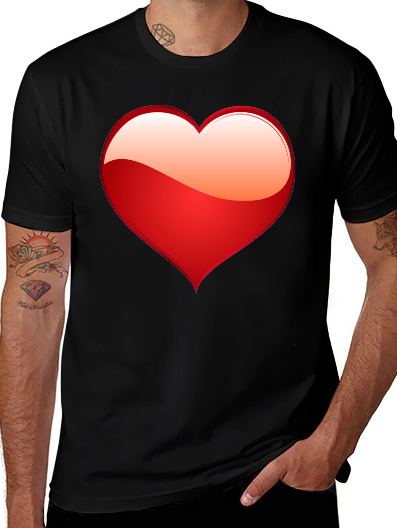 Heart Graphic Black T-Shirt