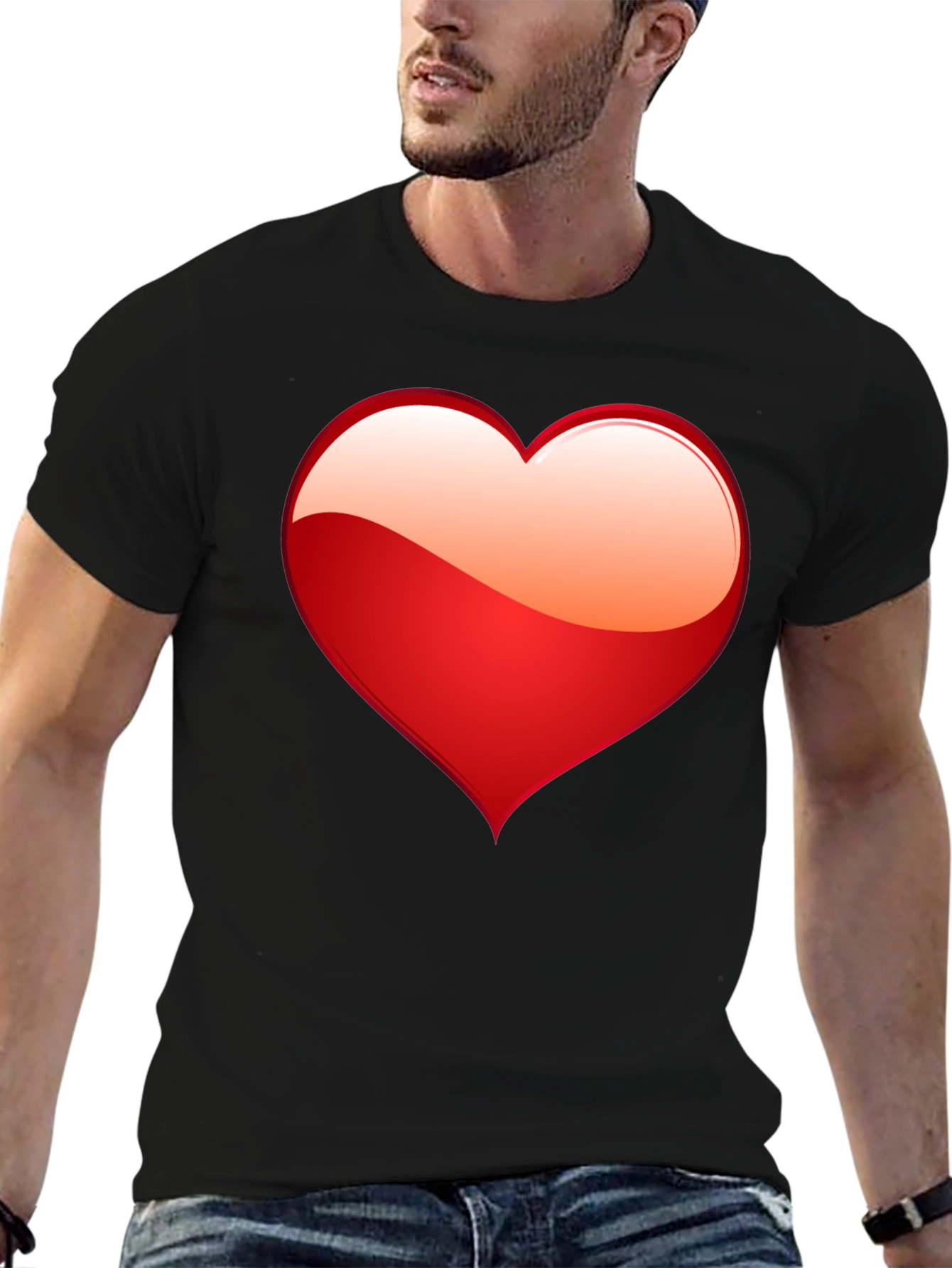 Heart Graphic Black T-Shirt