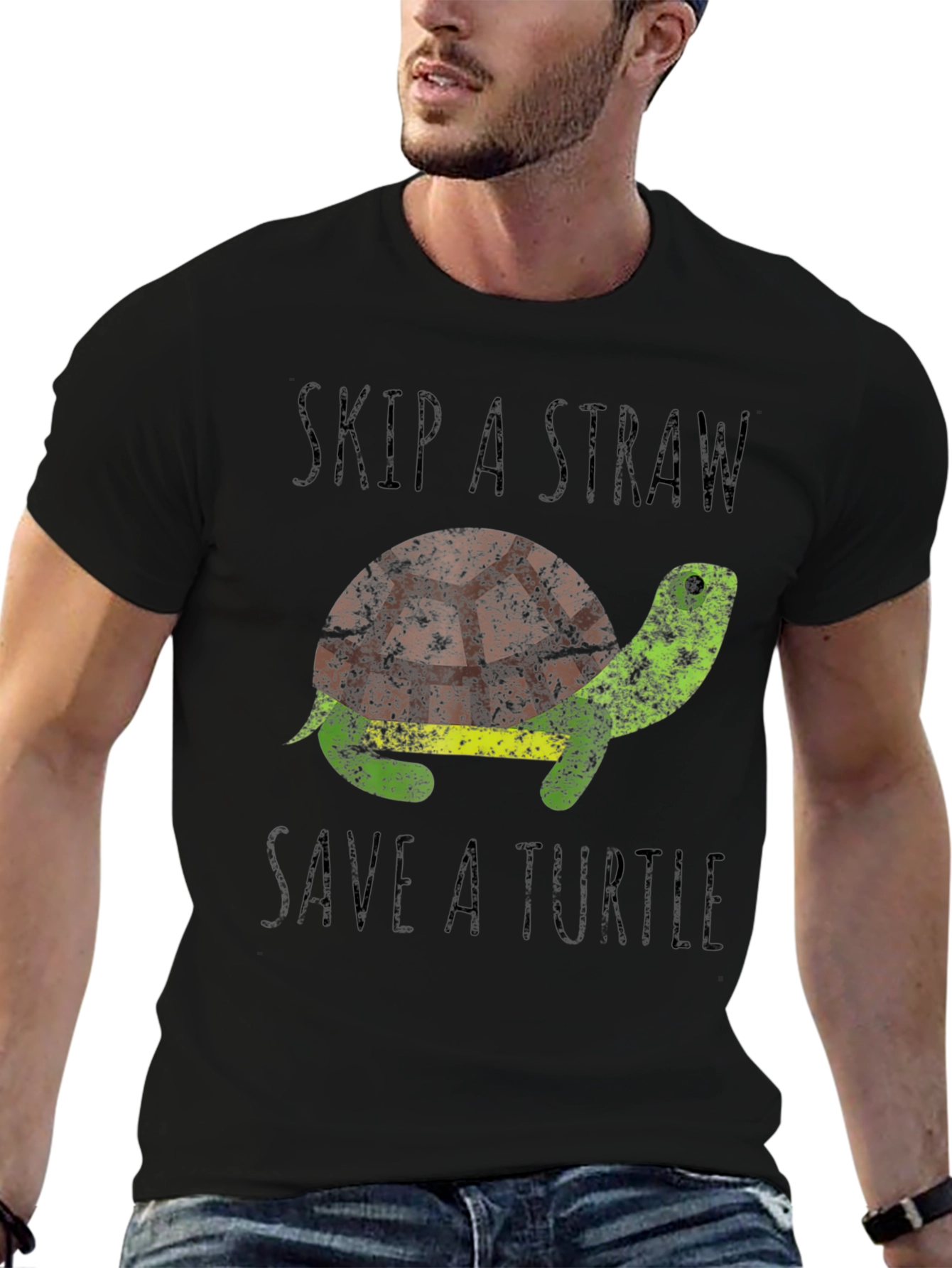 Skip A Straw Save A Turtle Graphic T-Shirt