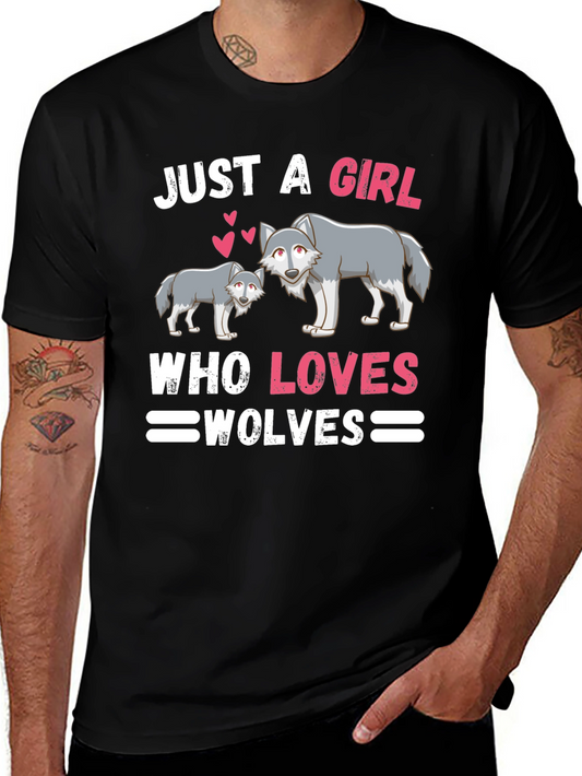 Just A Girl Who Loves Wolves Graphic Tee
