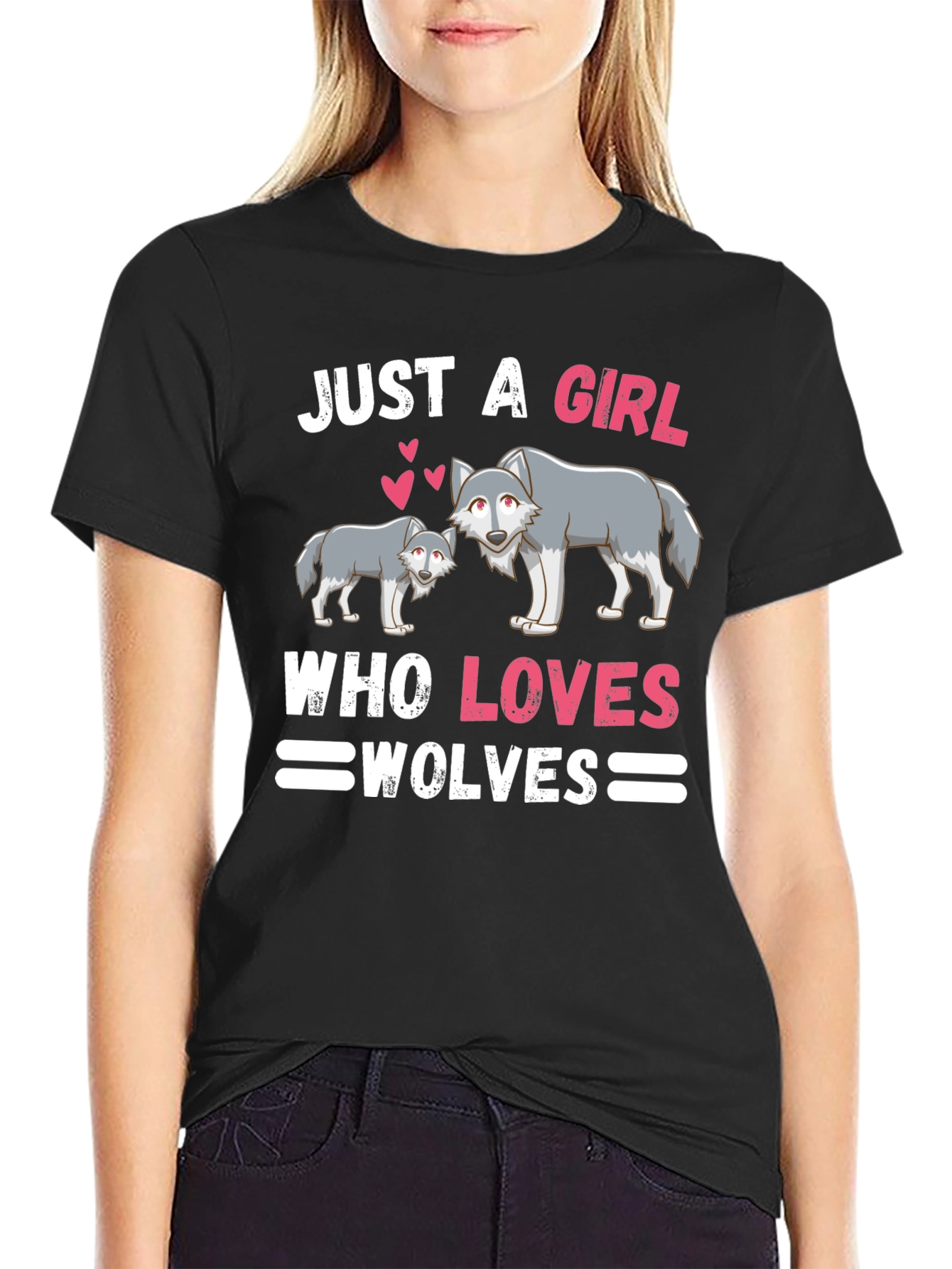 Just A Girl Who Loves Wolves Graphic Tee