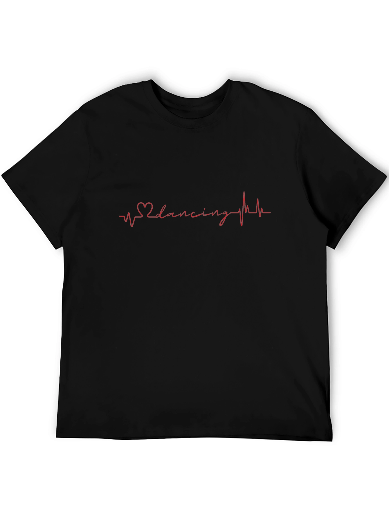 Dancing Heartbeat T-Shirt - Black Cotton Tee