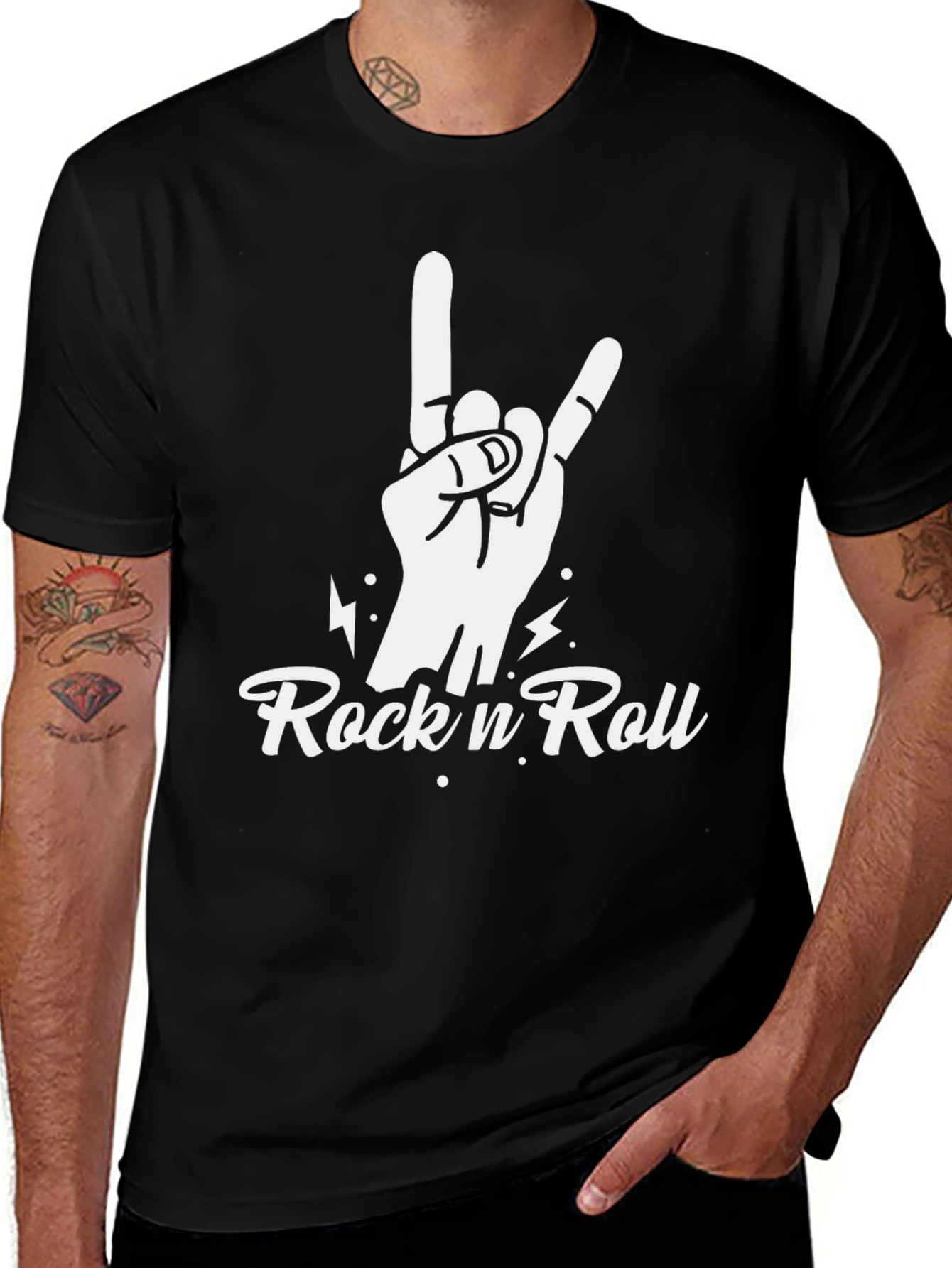 Rock n Roll Hand Gesture Black T-Shirt