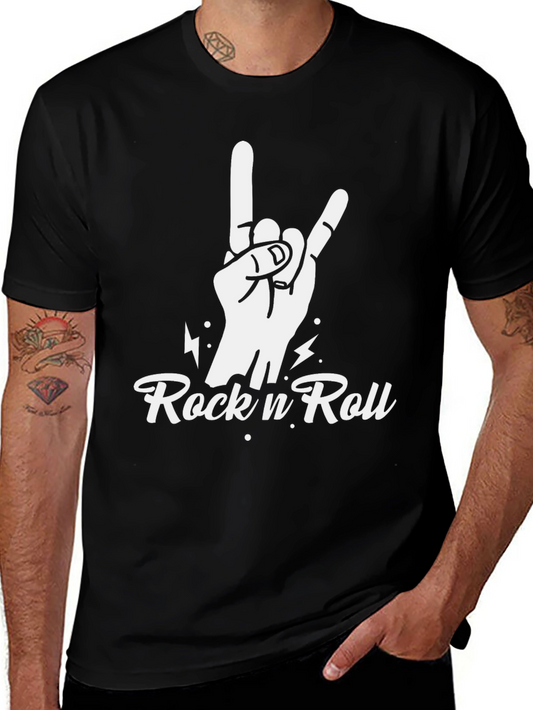 Rock n Roll Hand Gesture Black T-Shirt