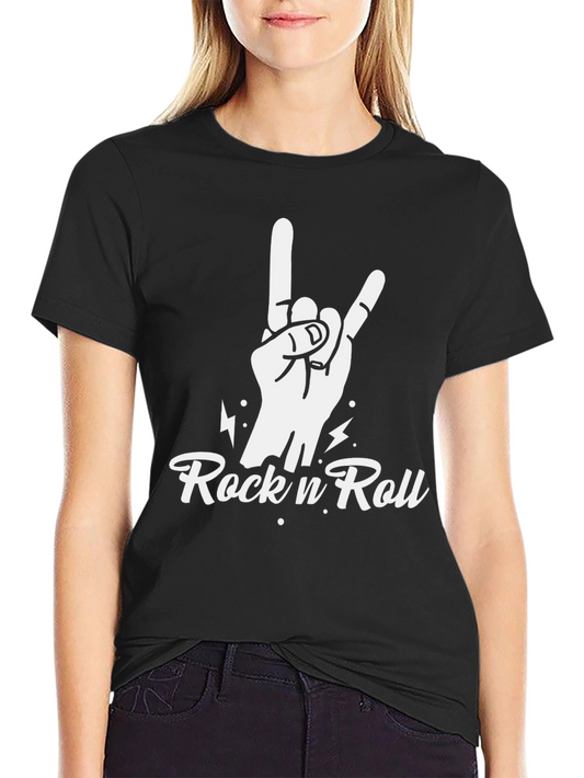 Rock n Roll Hand Gesture Black T-Shirt