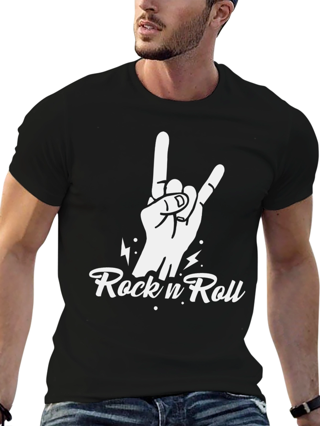 Rock n Roll Hand Gesture Black T-Shirt
