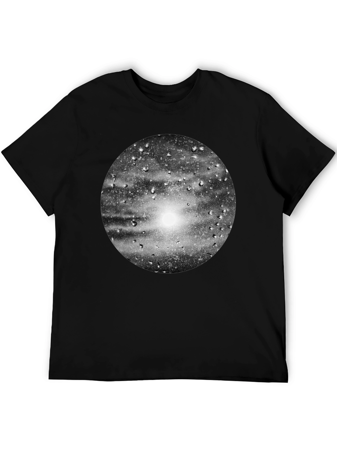Black Graphic Tee - Rain on Glass Print