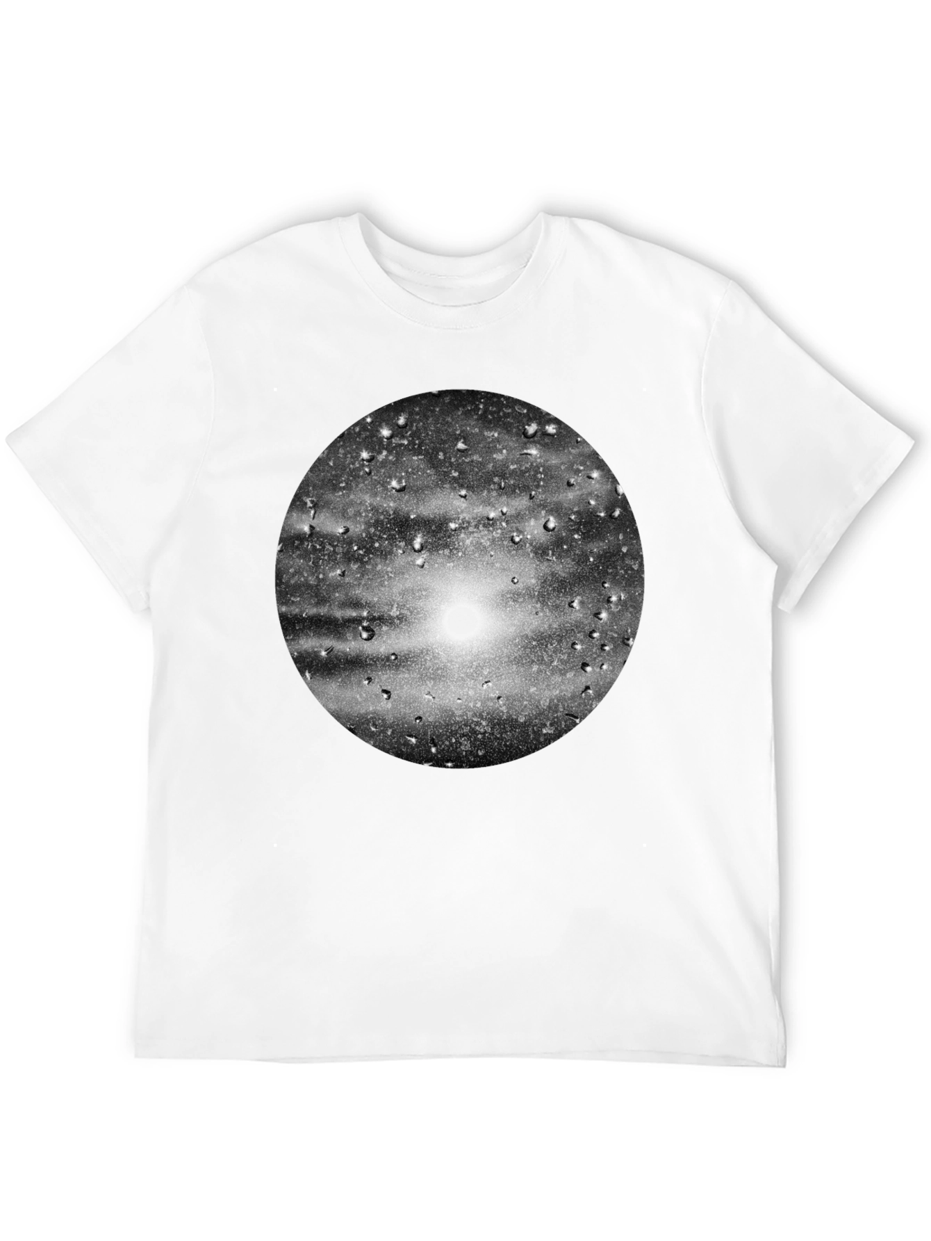 Black Graphic Tee - Rain on Glass Print