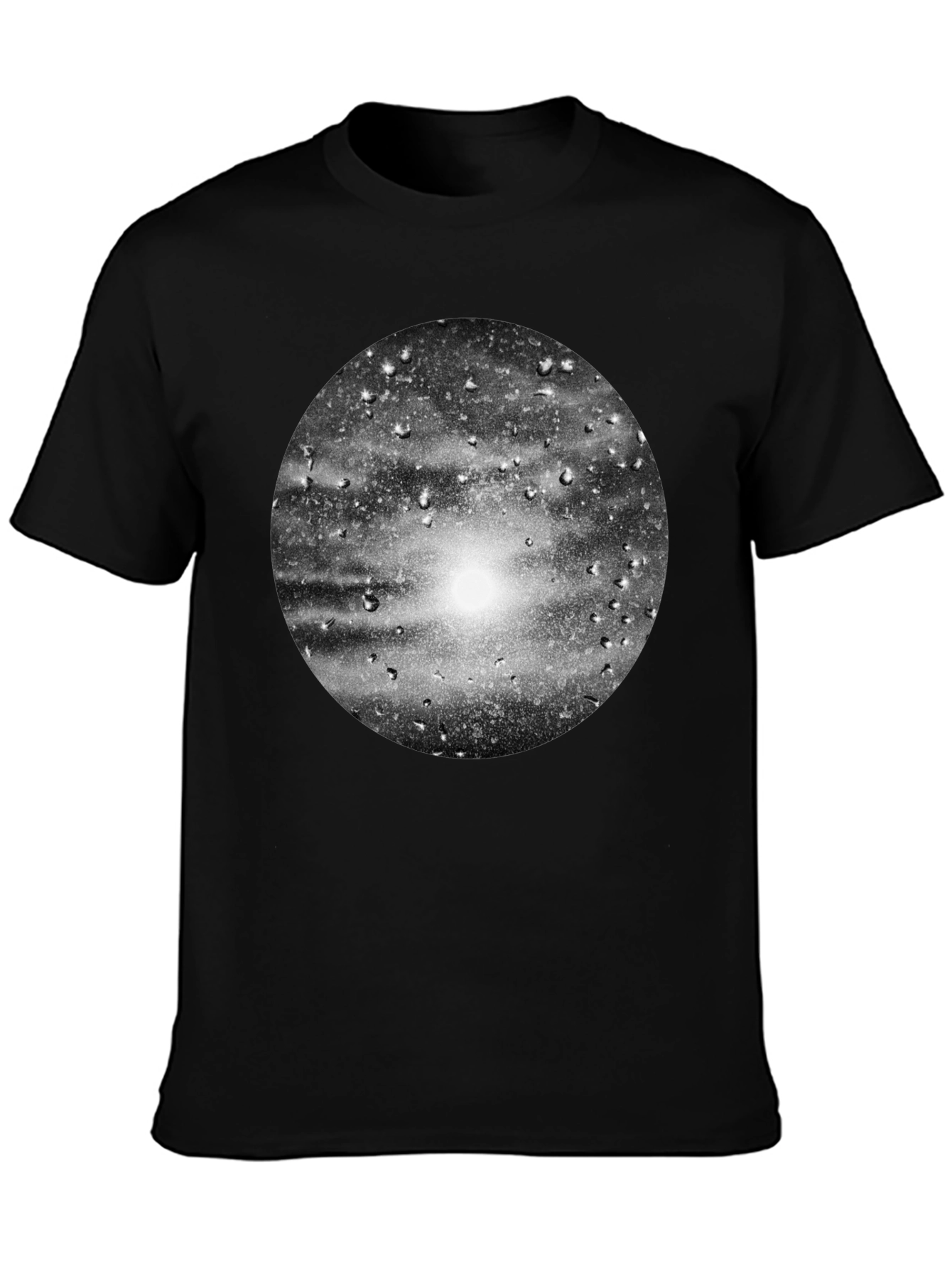 Black Graphic Tee - Rain on Glass Print