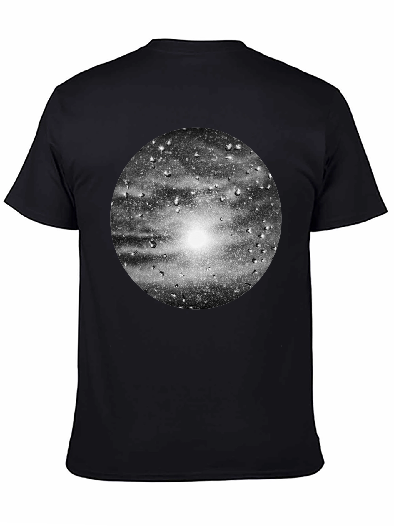 Black Graphic Tee - Rain on Glass Print
