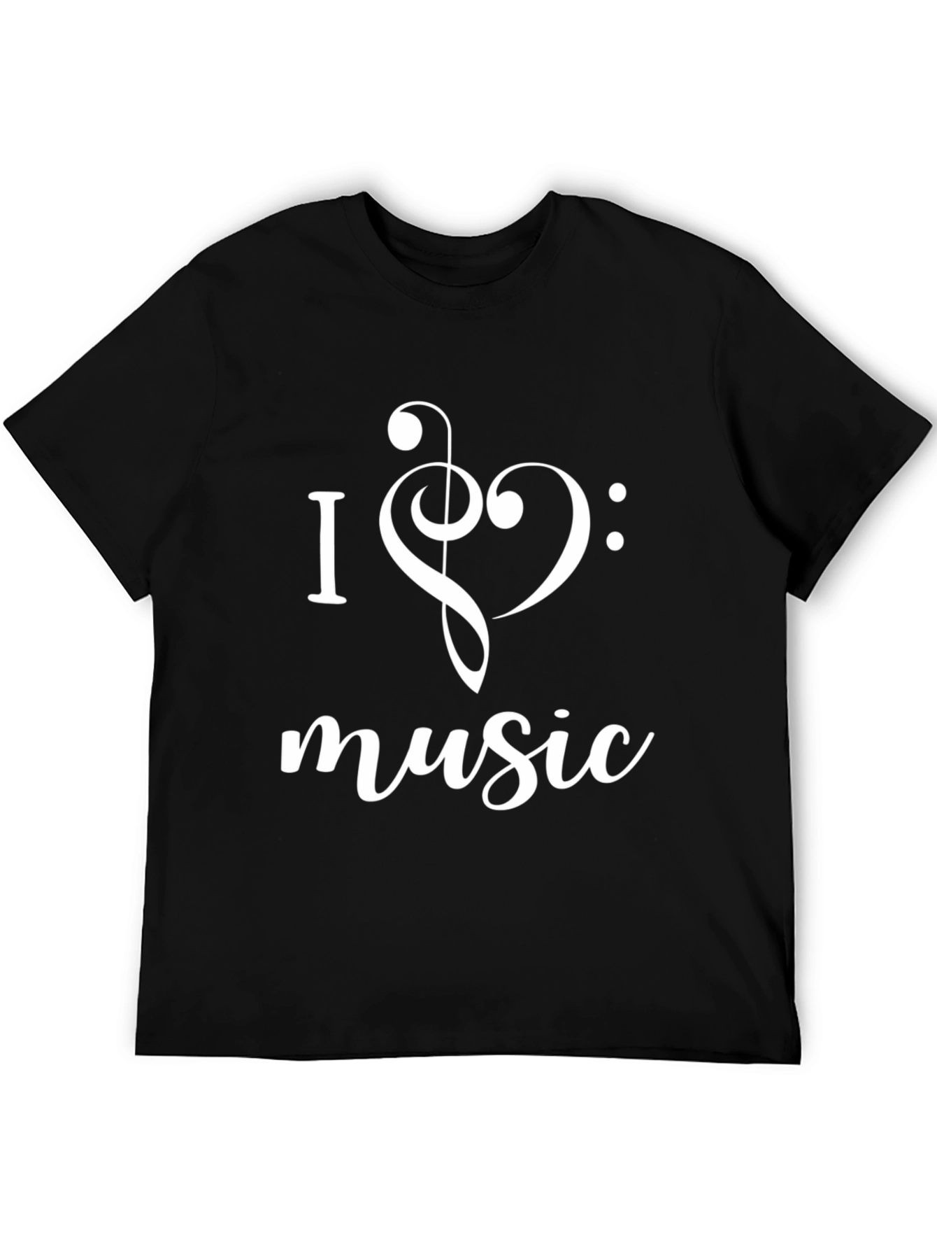 I Heart Music Graphic T-Shirt - Stylish Black Tee