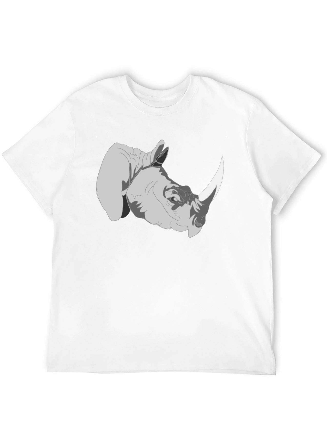 Rhinoceros Graphic Tee - Black Cotton T-Shirt