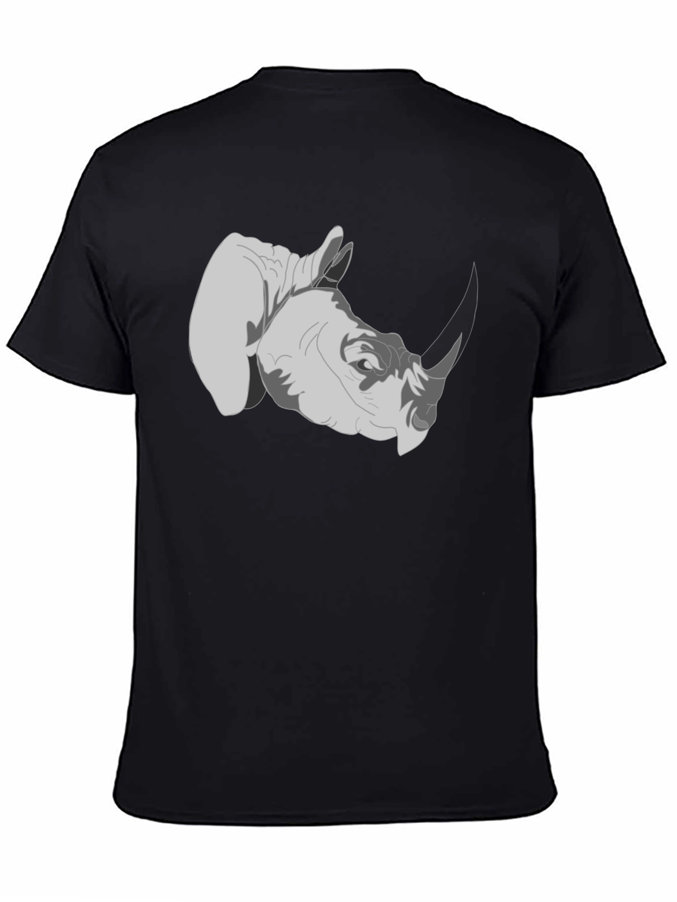Rhinoceros Graphic Tee - Black Cotton T-Shirt