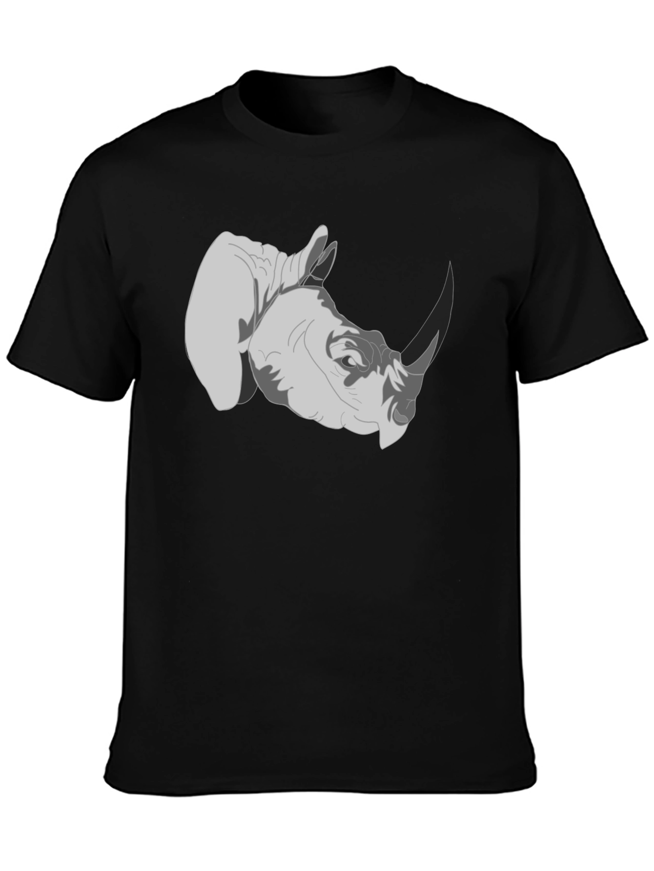 Rhinoceros Graphic Tee - Black Cotton T-Shirt