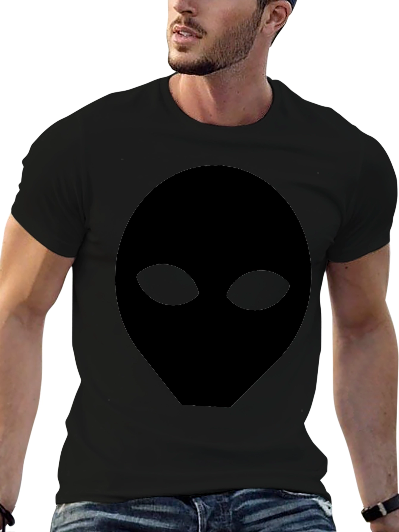 Alien Head Graphic Tee - Mens Black T-Shirt