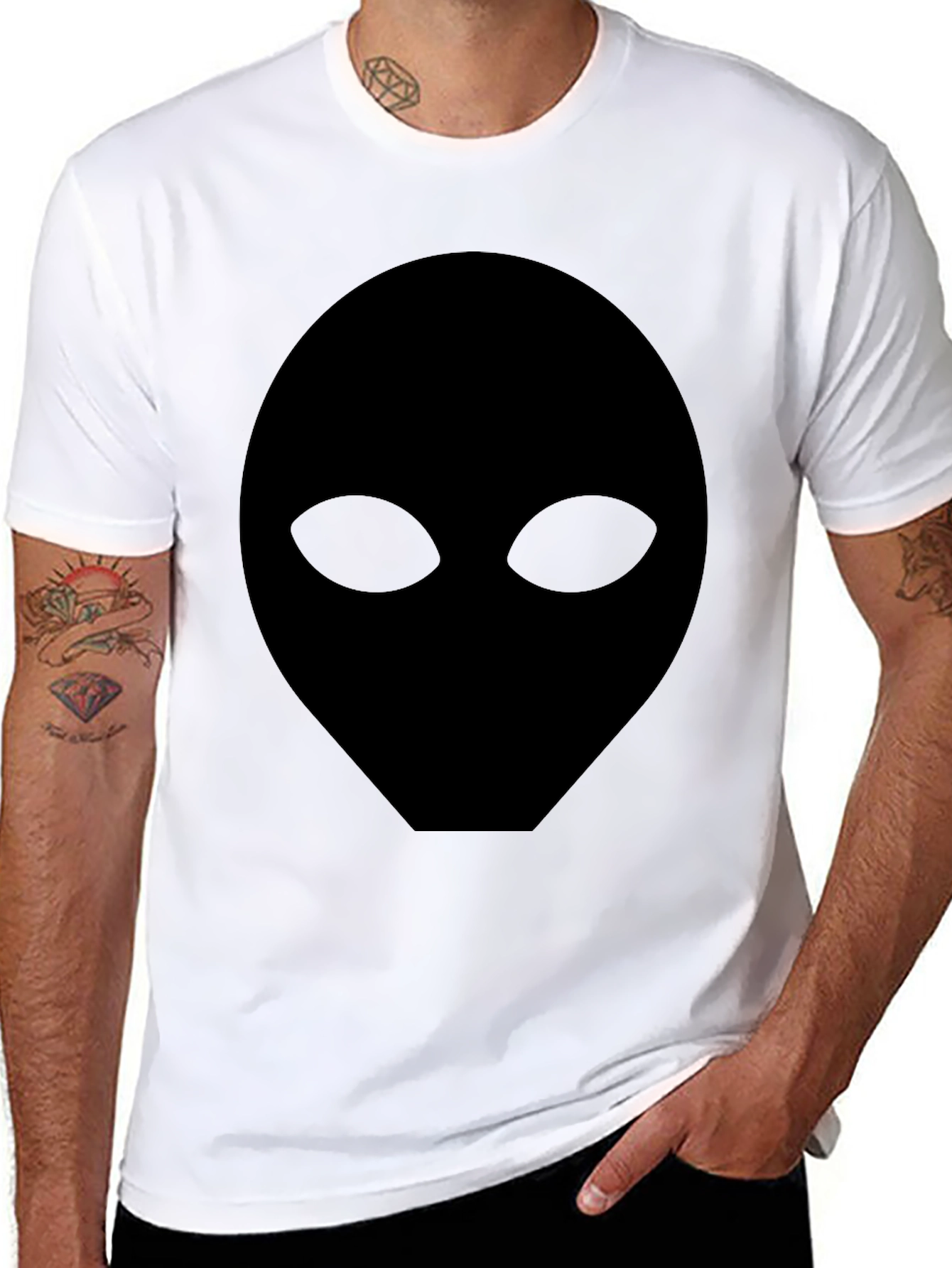 Alien Head Graphic Tee - Mens Black T-Shirt